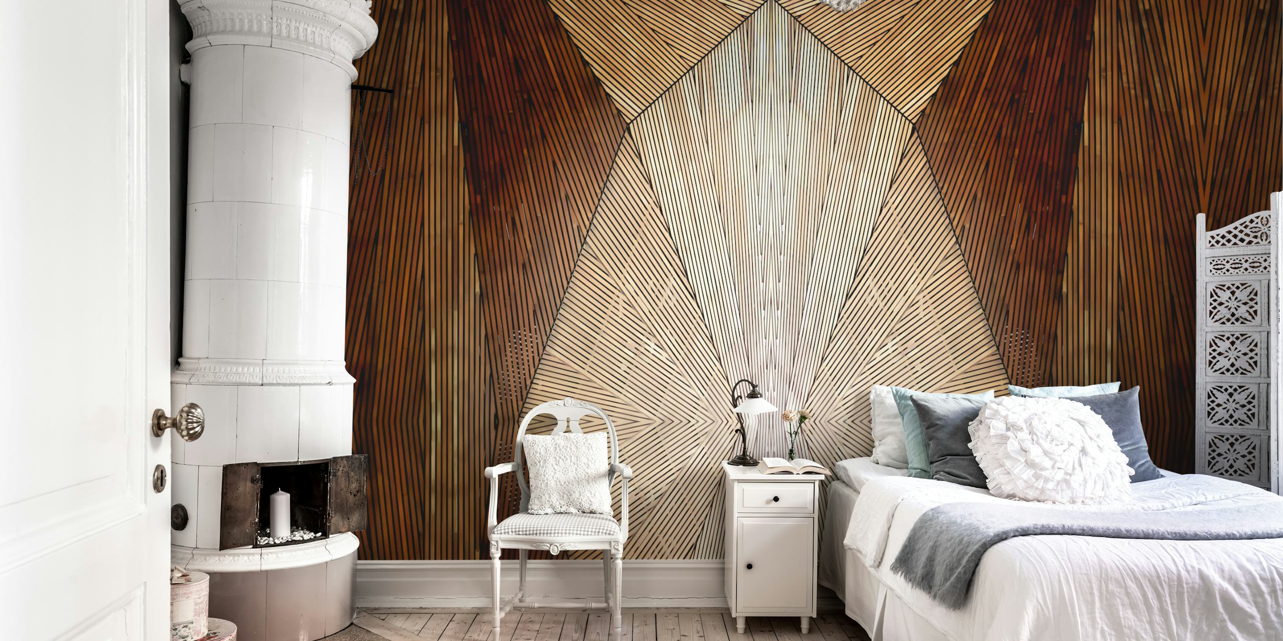 Art Deco Geometric Decor wallpaper in a room