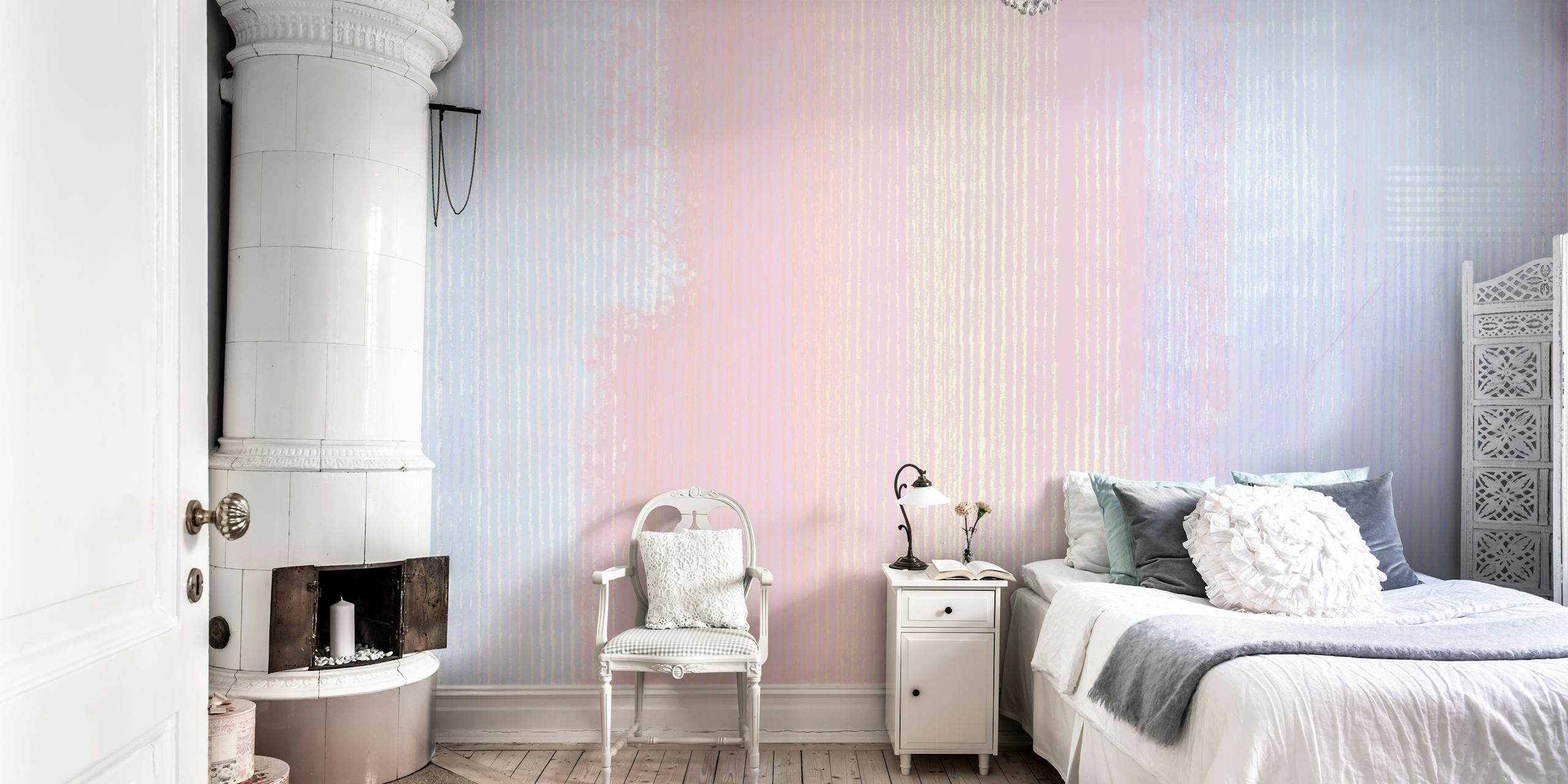 Pastel Canvas Bliss wallpaper in a room