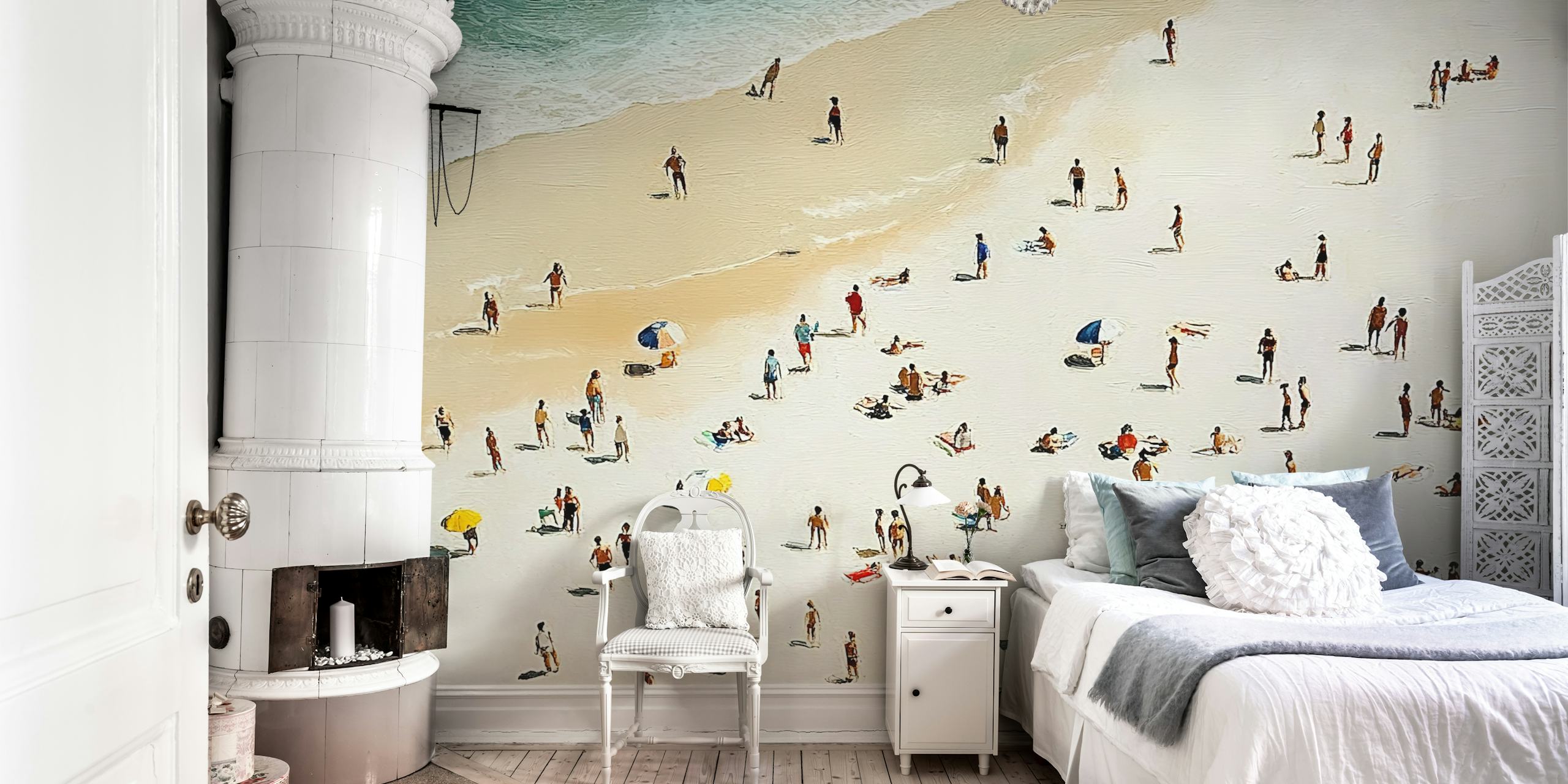 Tapeta z widokiem na plażę dodająca ciepła pomieszczeniu