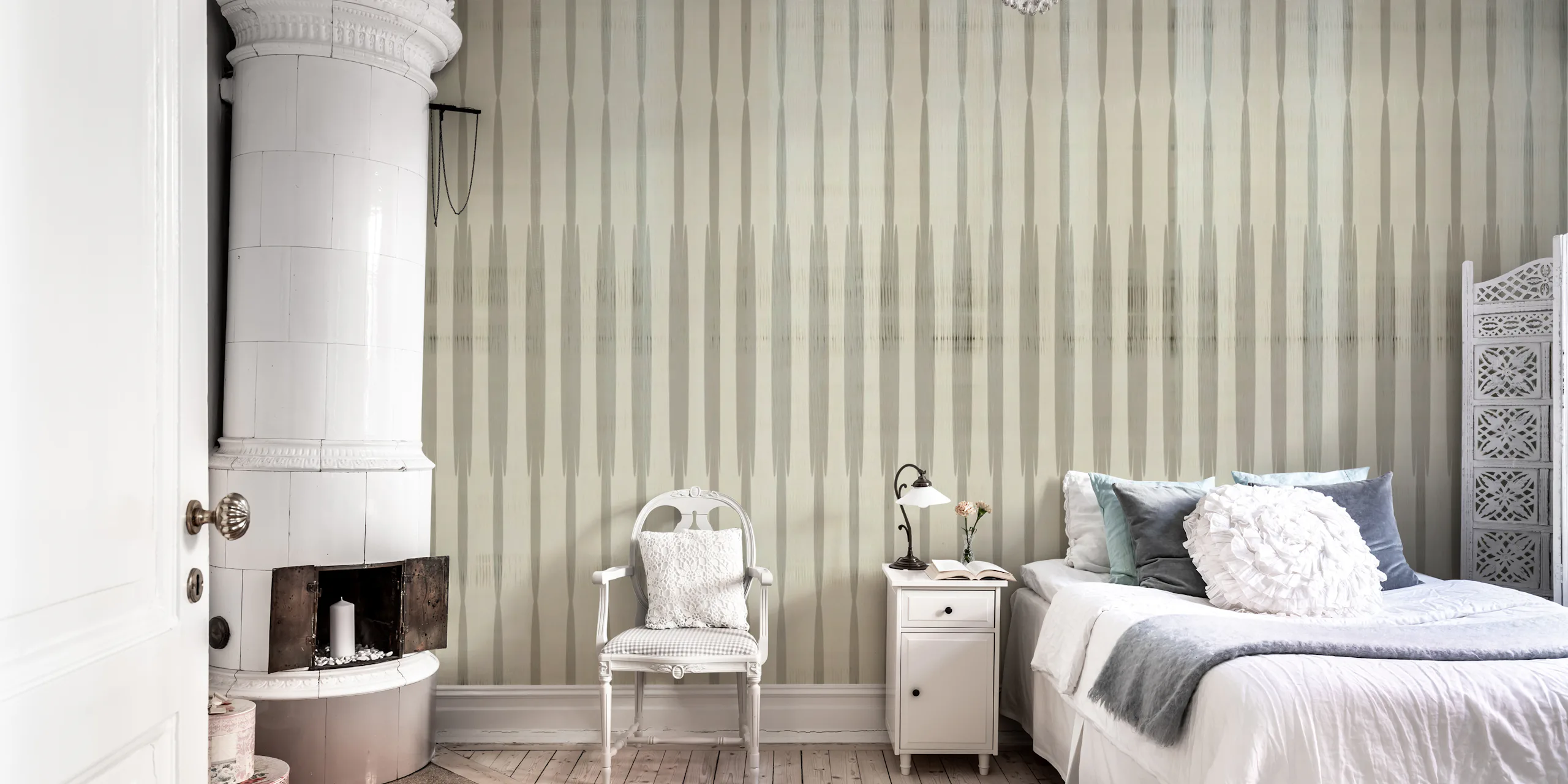 Neutral Japandi Stripes Wallpaper