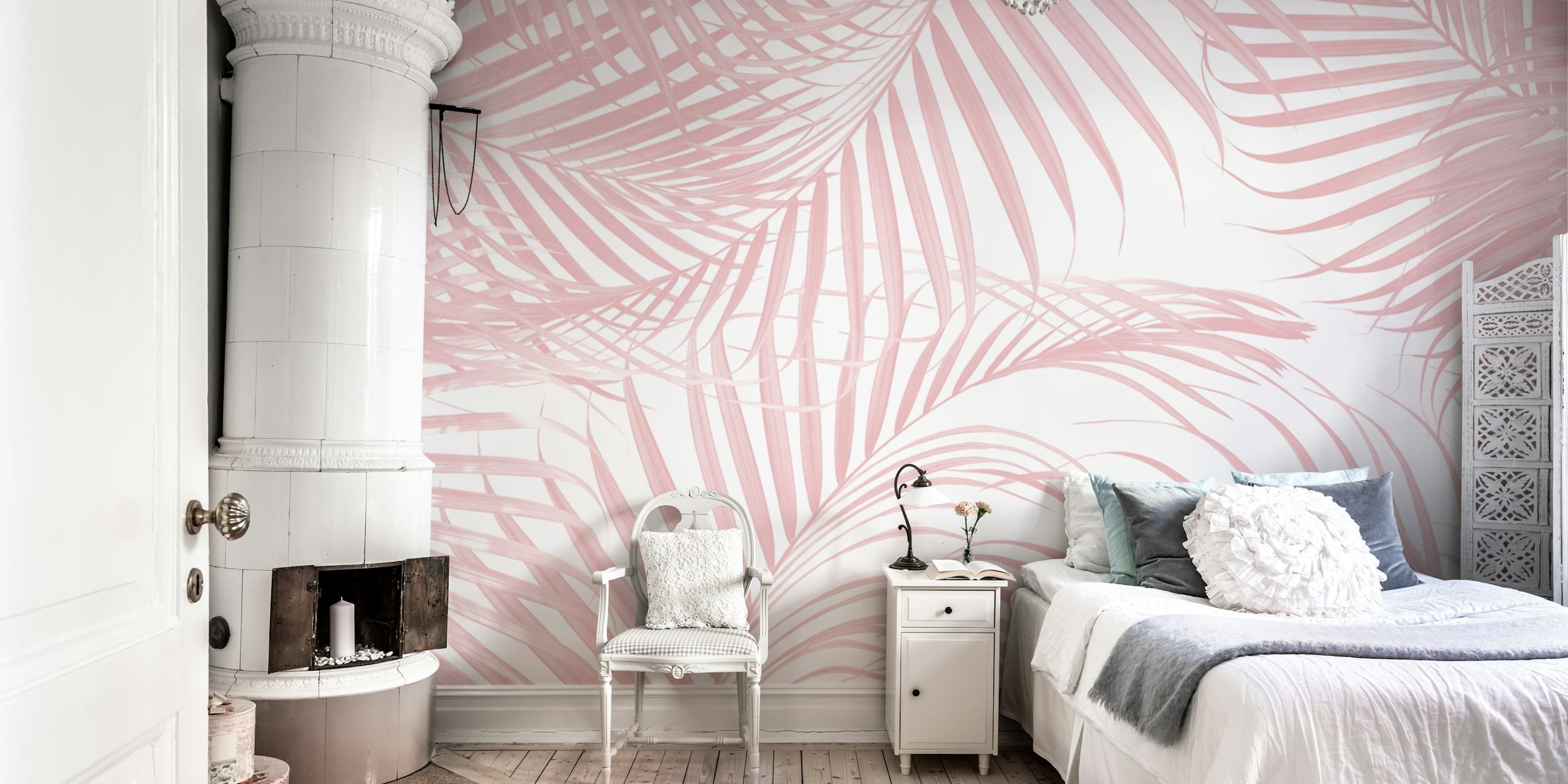 Design tapety Blush Pink Caribbean Palm Jungle