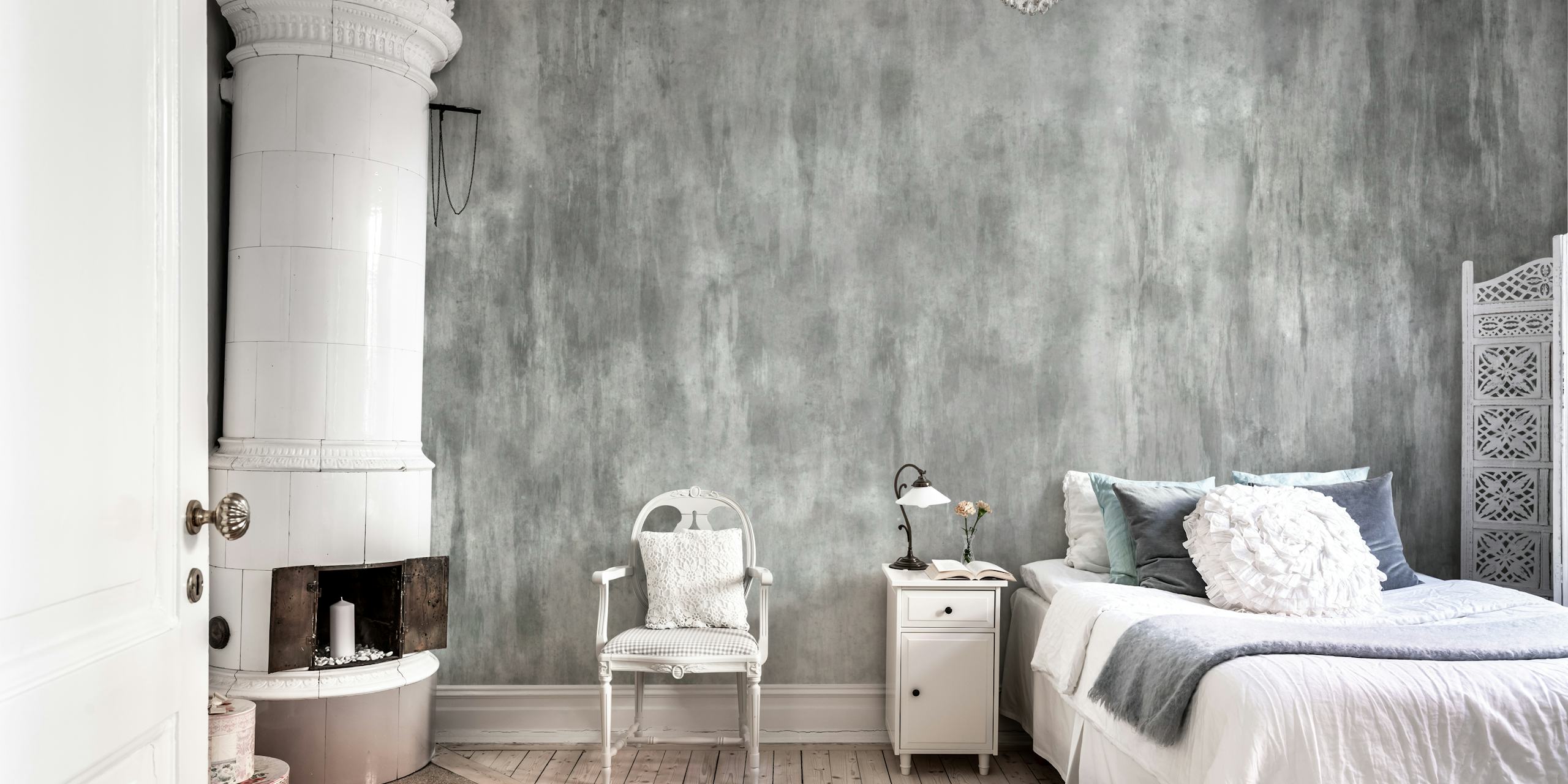Distressed grey concrete texture wallpaper