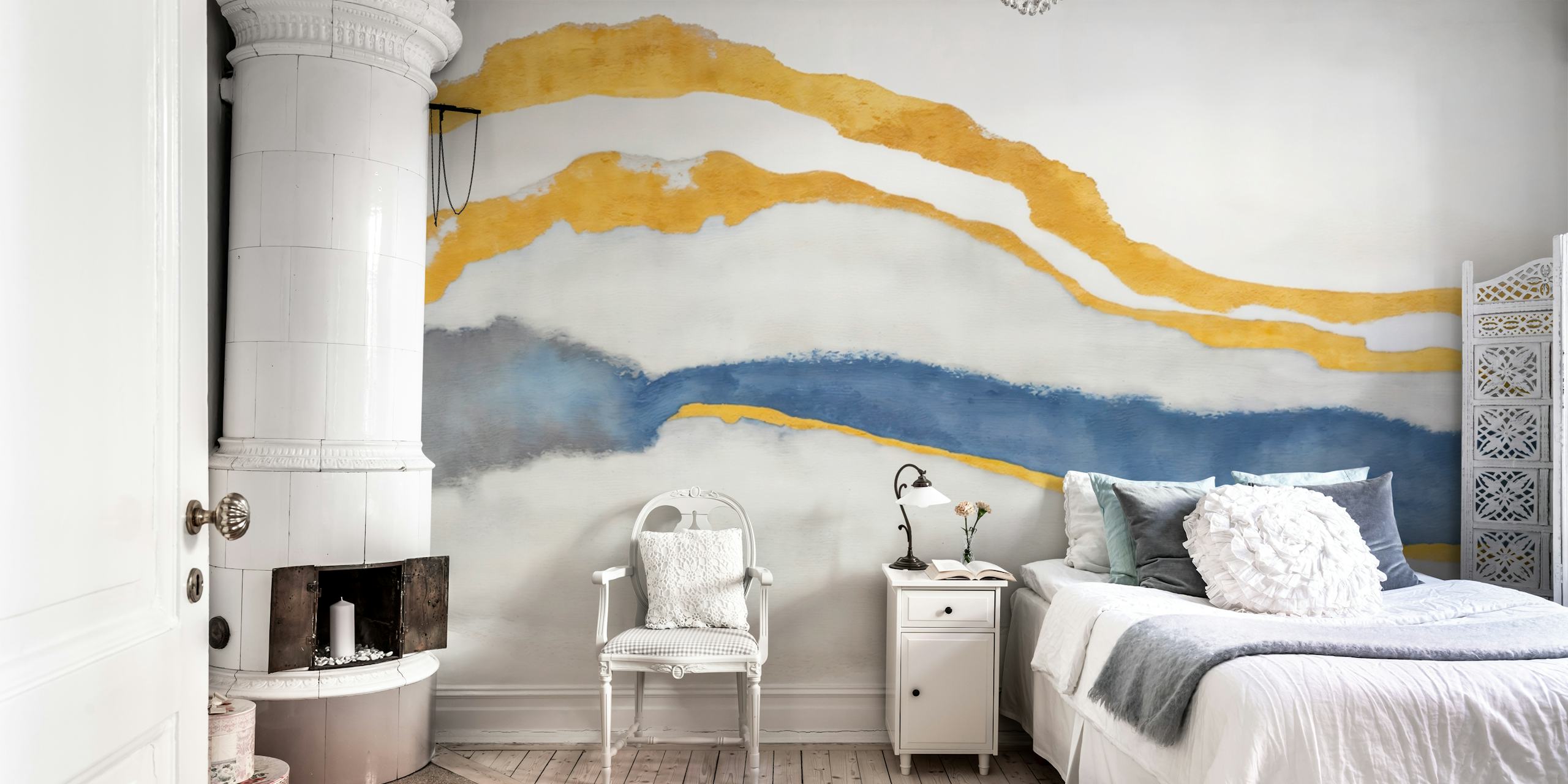 Japan Wave Serenity wallpaper in a room