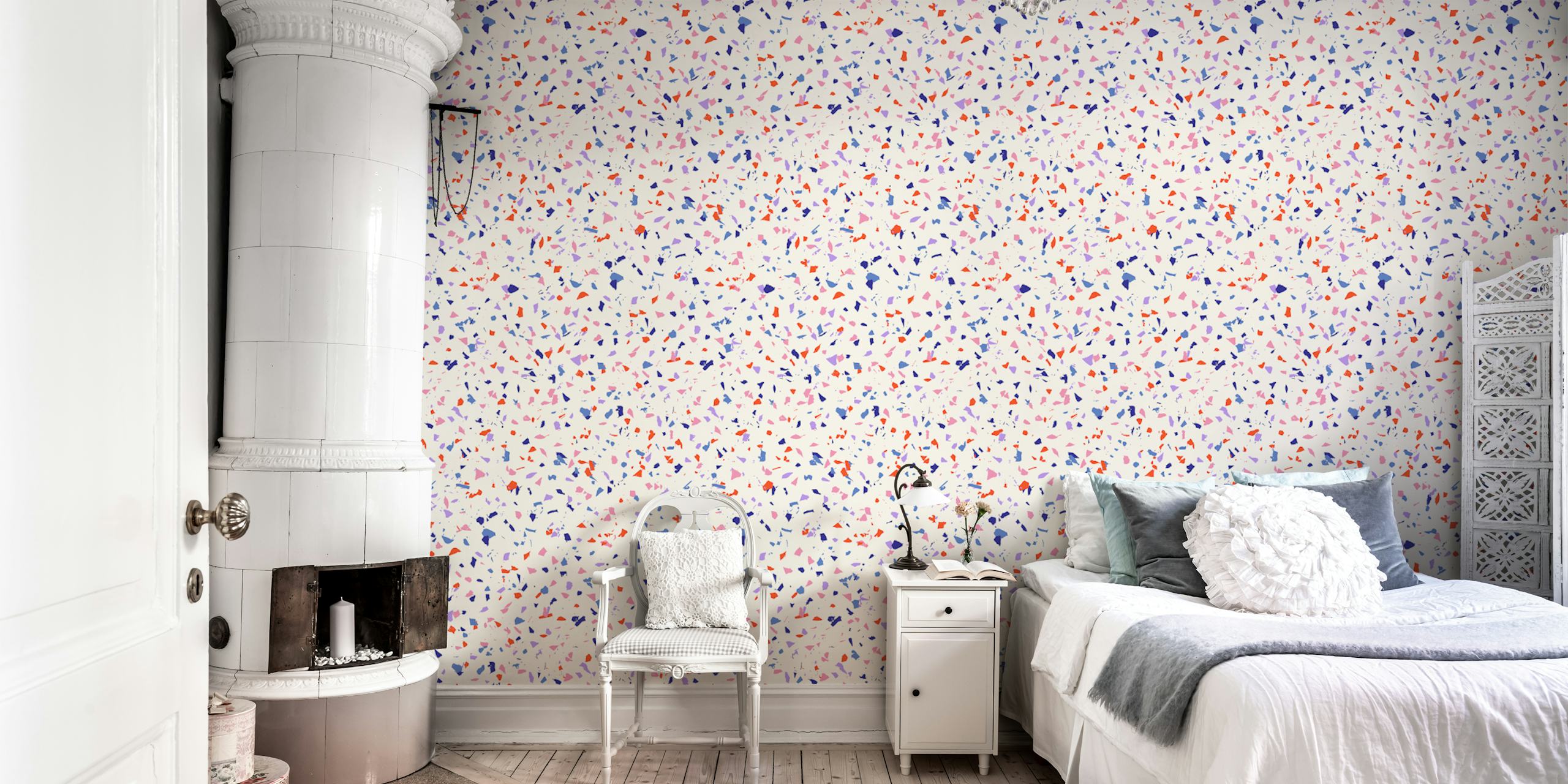 Bold Terrazzo wallpaper in a room setting