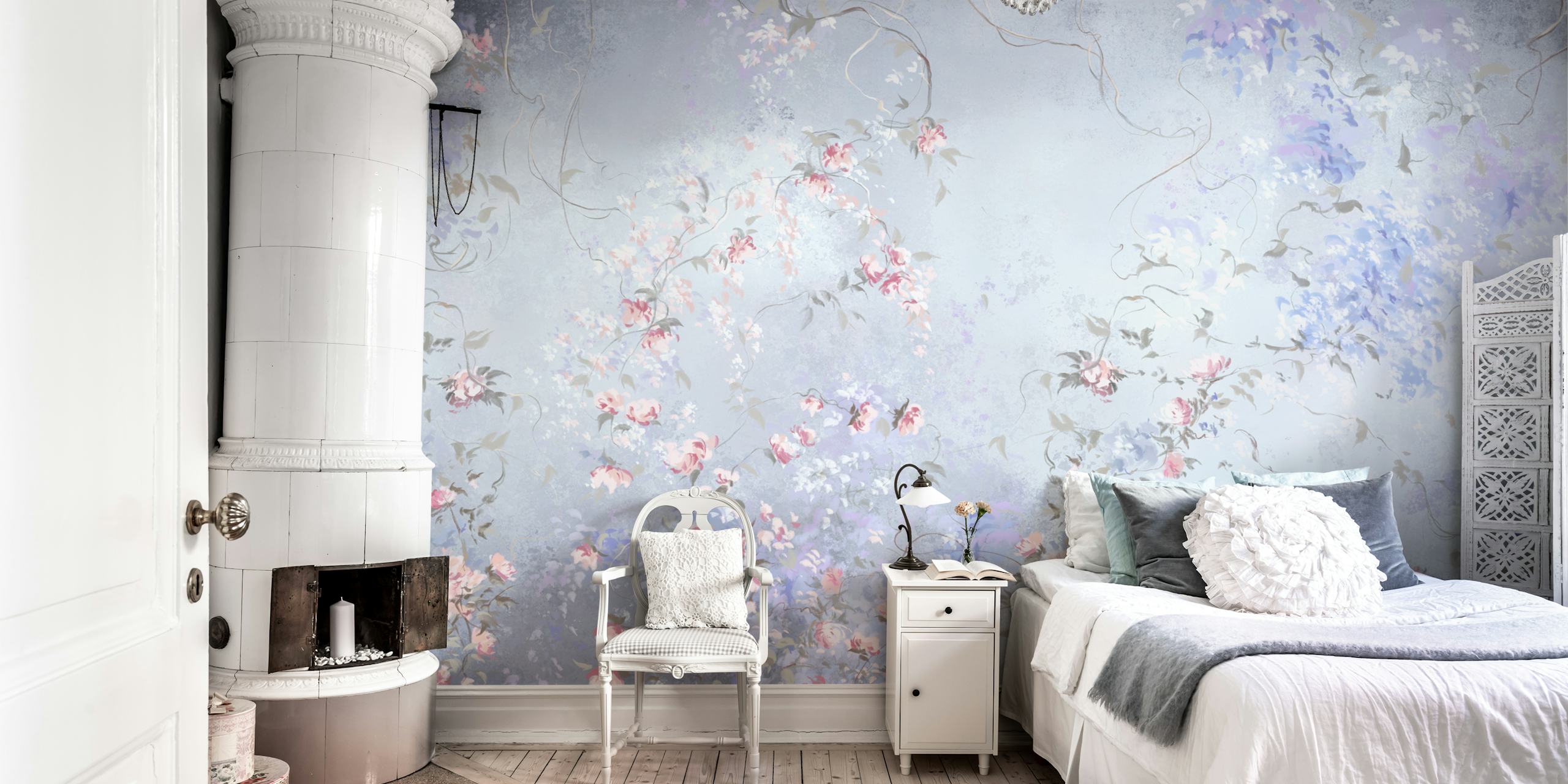 Romantic garden 2 wallpaper in a room