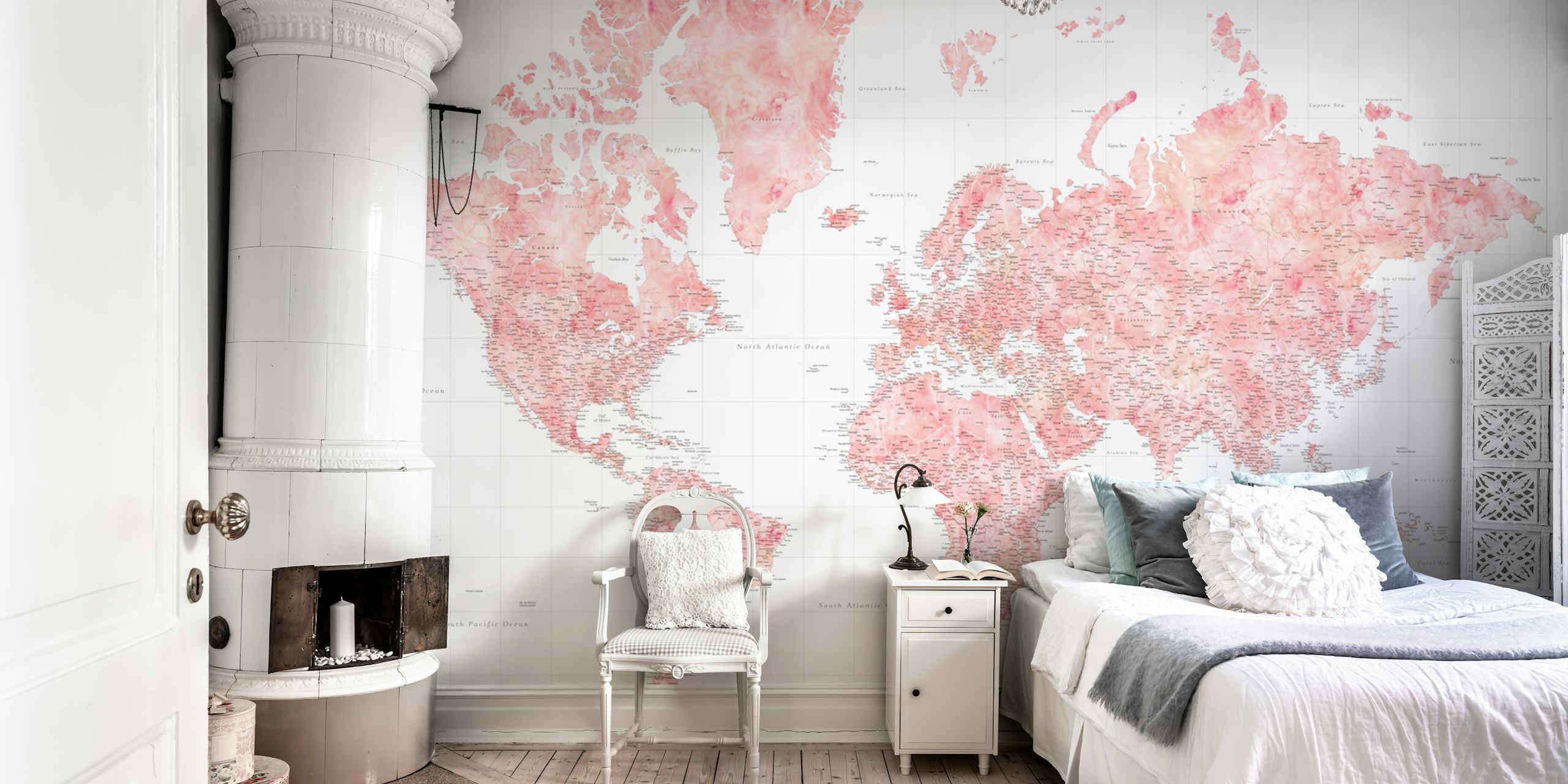 High detail world map tapeta w pokoju