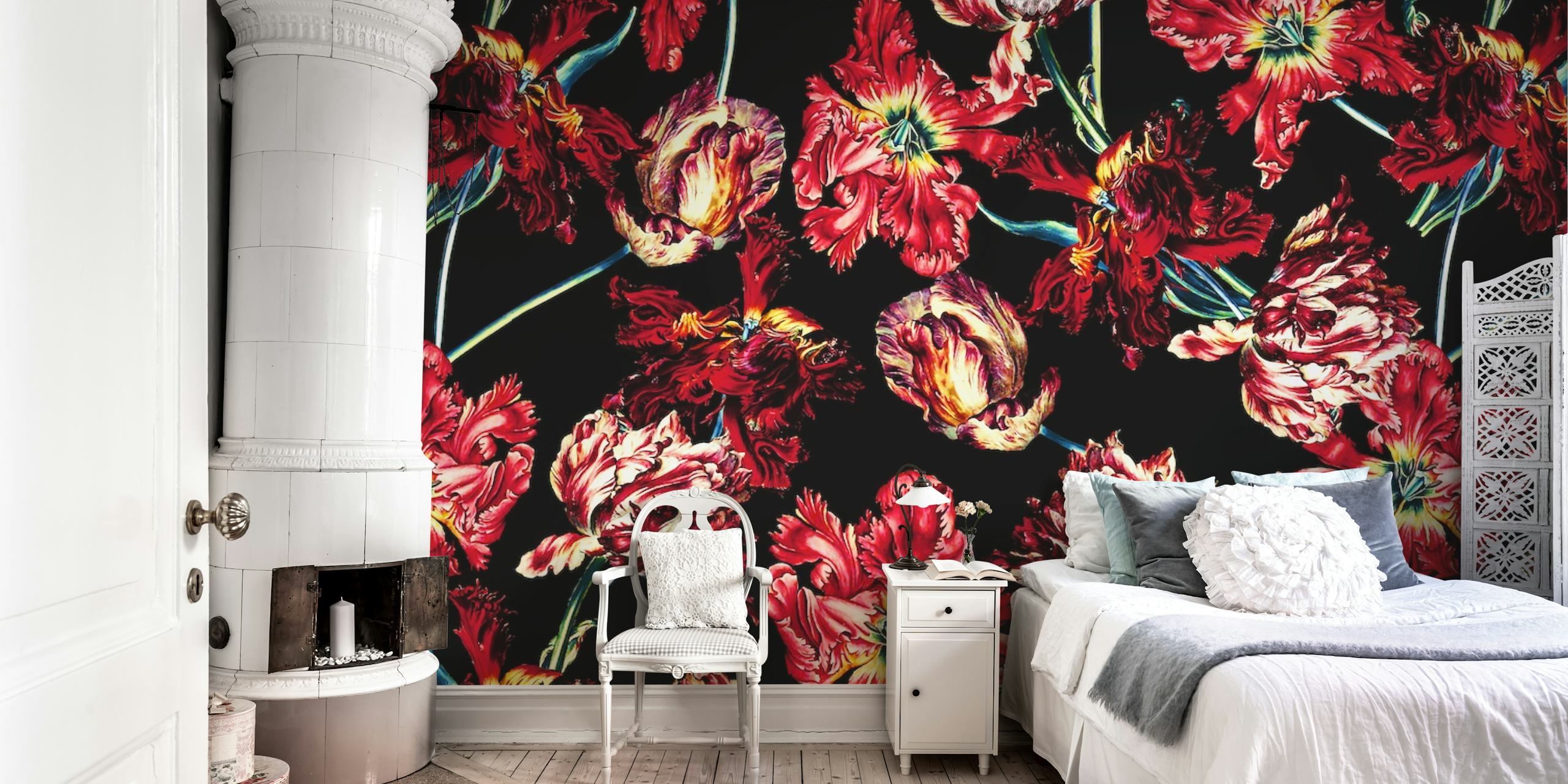 Florystyczny wzór w pokoju