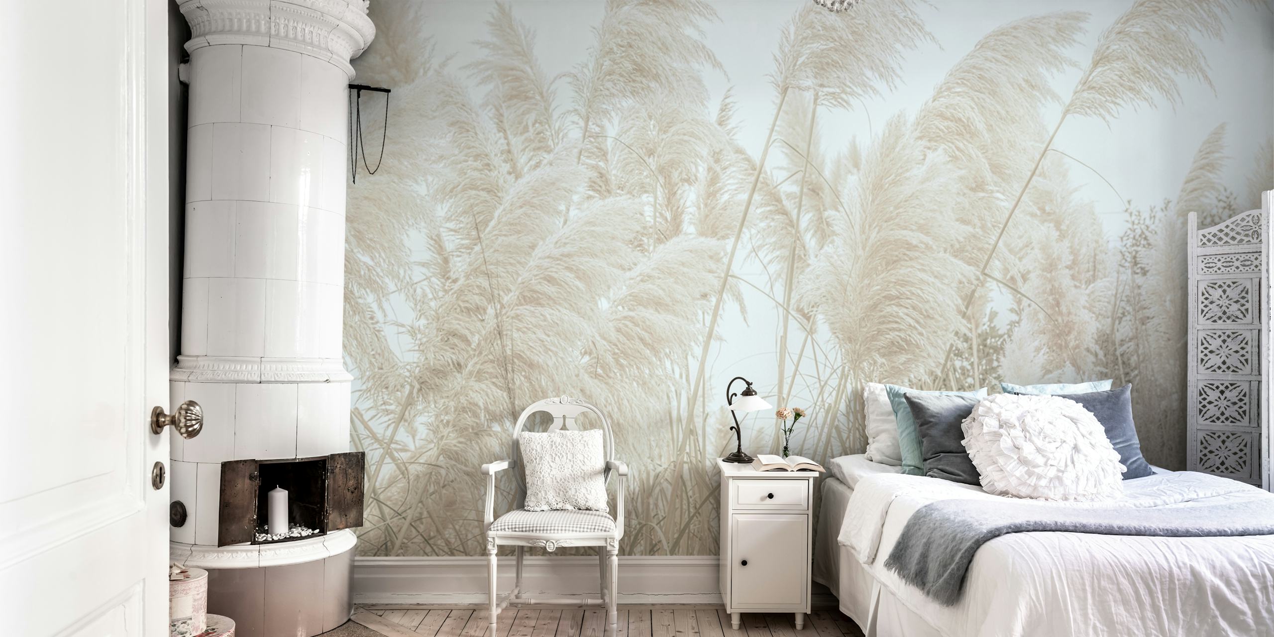 Tapeta Wild Pampas Reed v pokoji