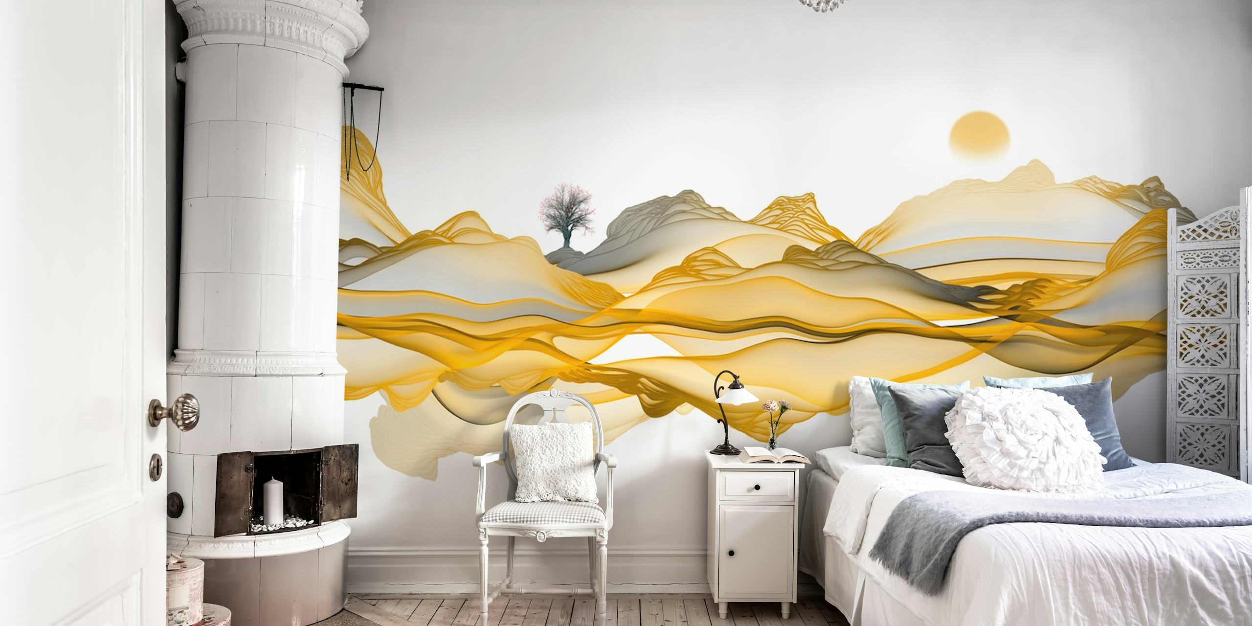 Abstract inc landscape tapet i et rom