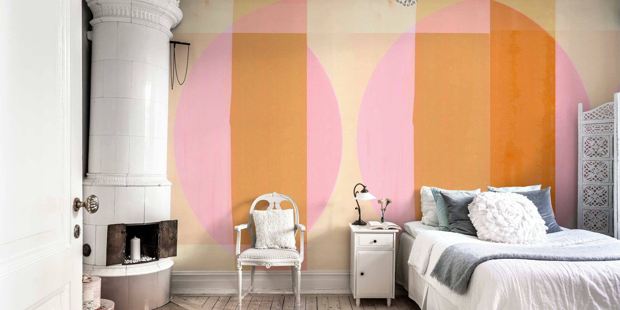 Mid Century Bauhaus wallpaper in a room