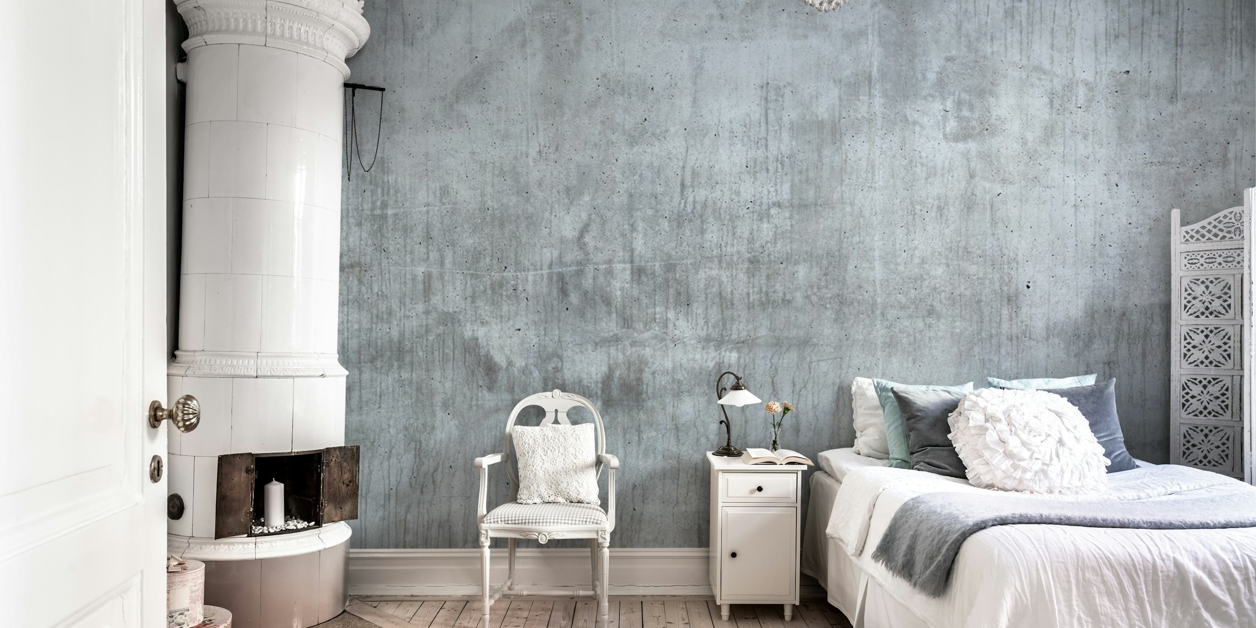 Textured gray concrete wallpaper with subtle variations