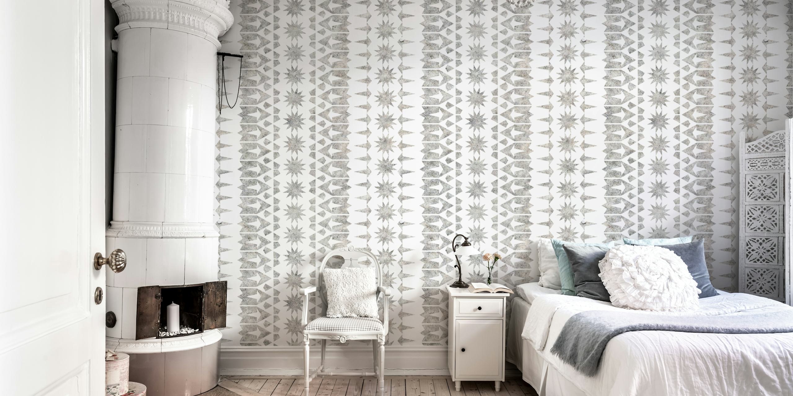 Safi Sand wallpaper in a stylish room