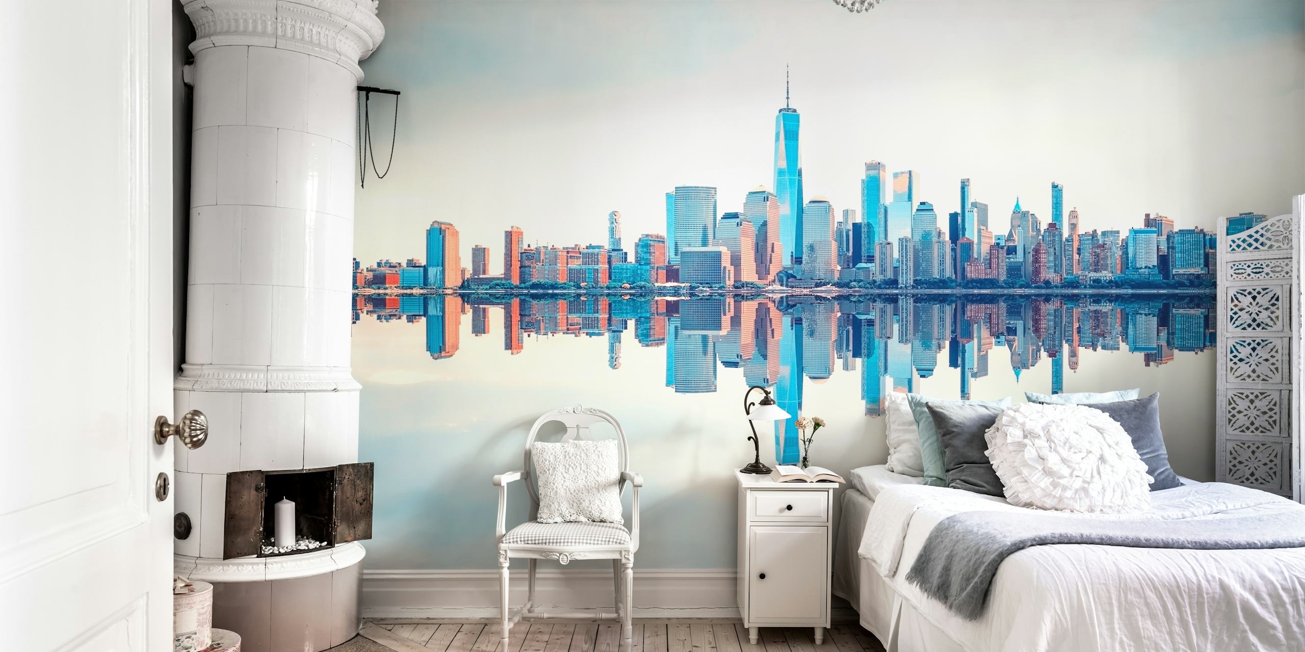 Papier peint reflet de New York skyline