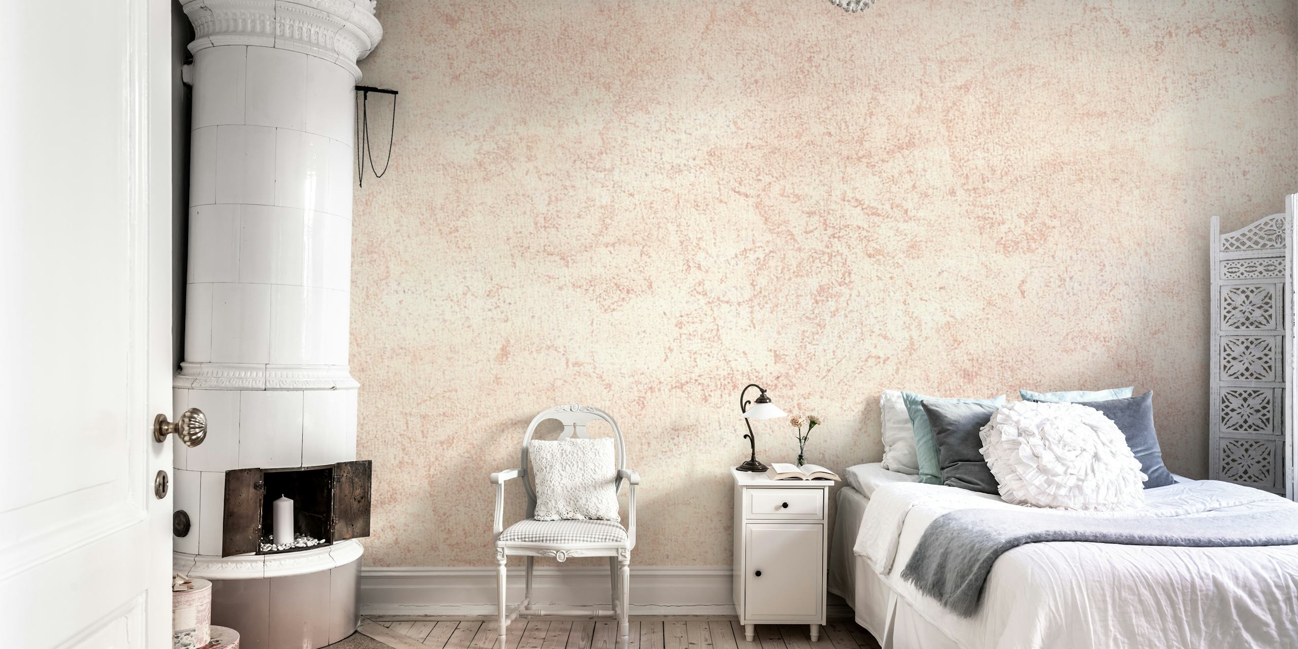 Abstract old wall clay wallpaper in a room