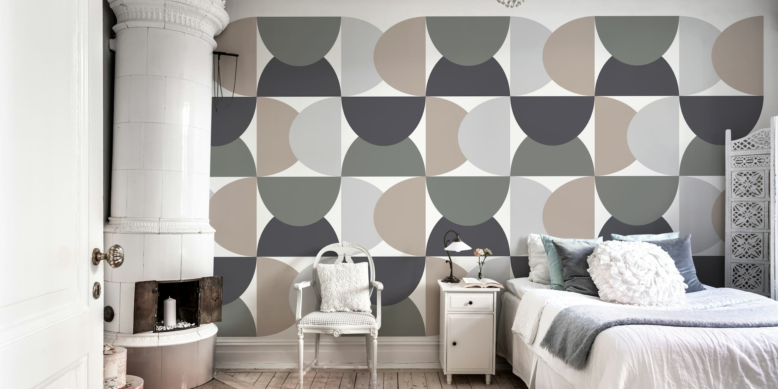 50s Mid Century Fall Winter wallpaper design