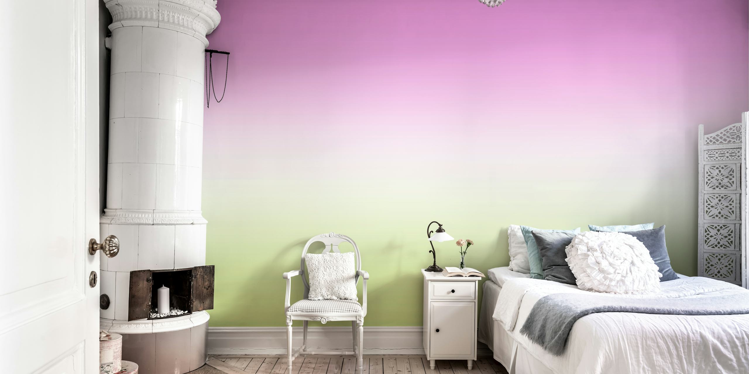Pink lime gradient wallpaper design