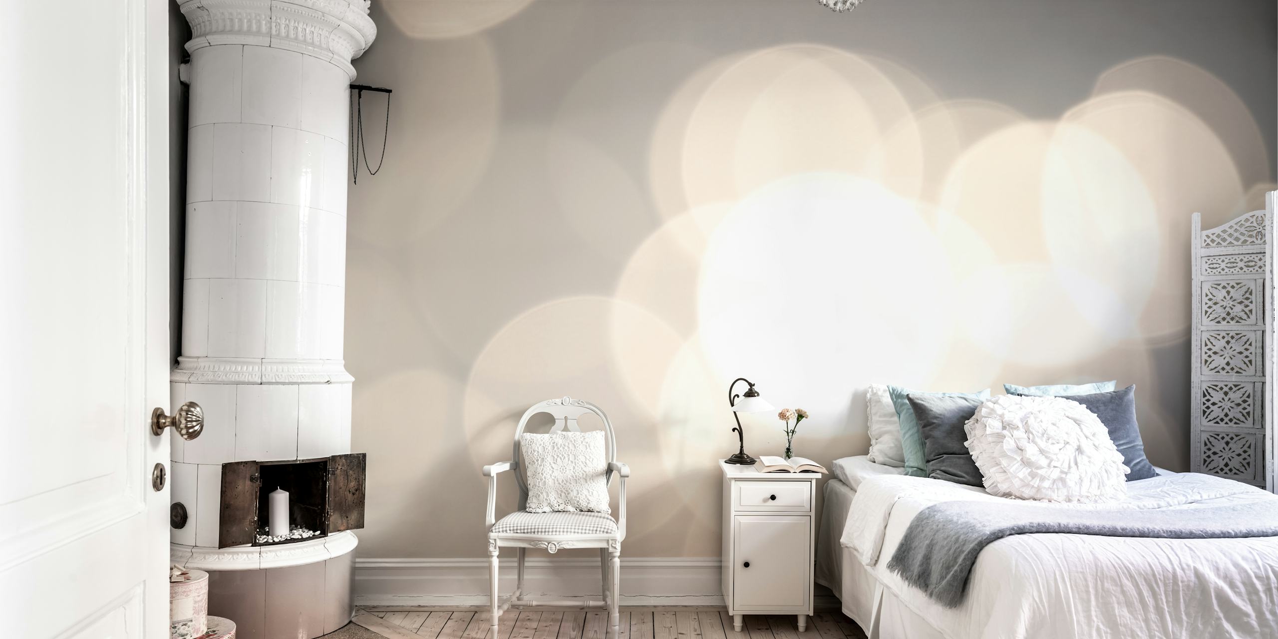 Bokeh lights on a soft gradient background wallpaper