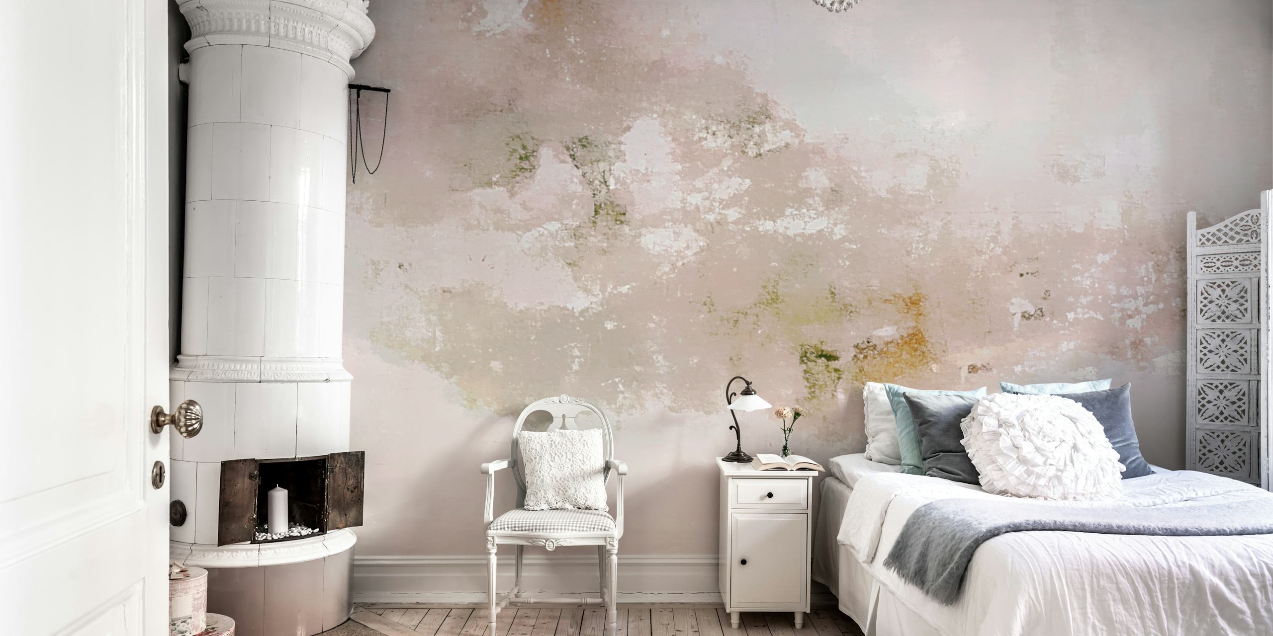 Abstract warm neutral tones wallpaper