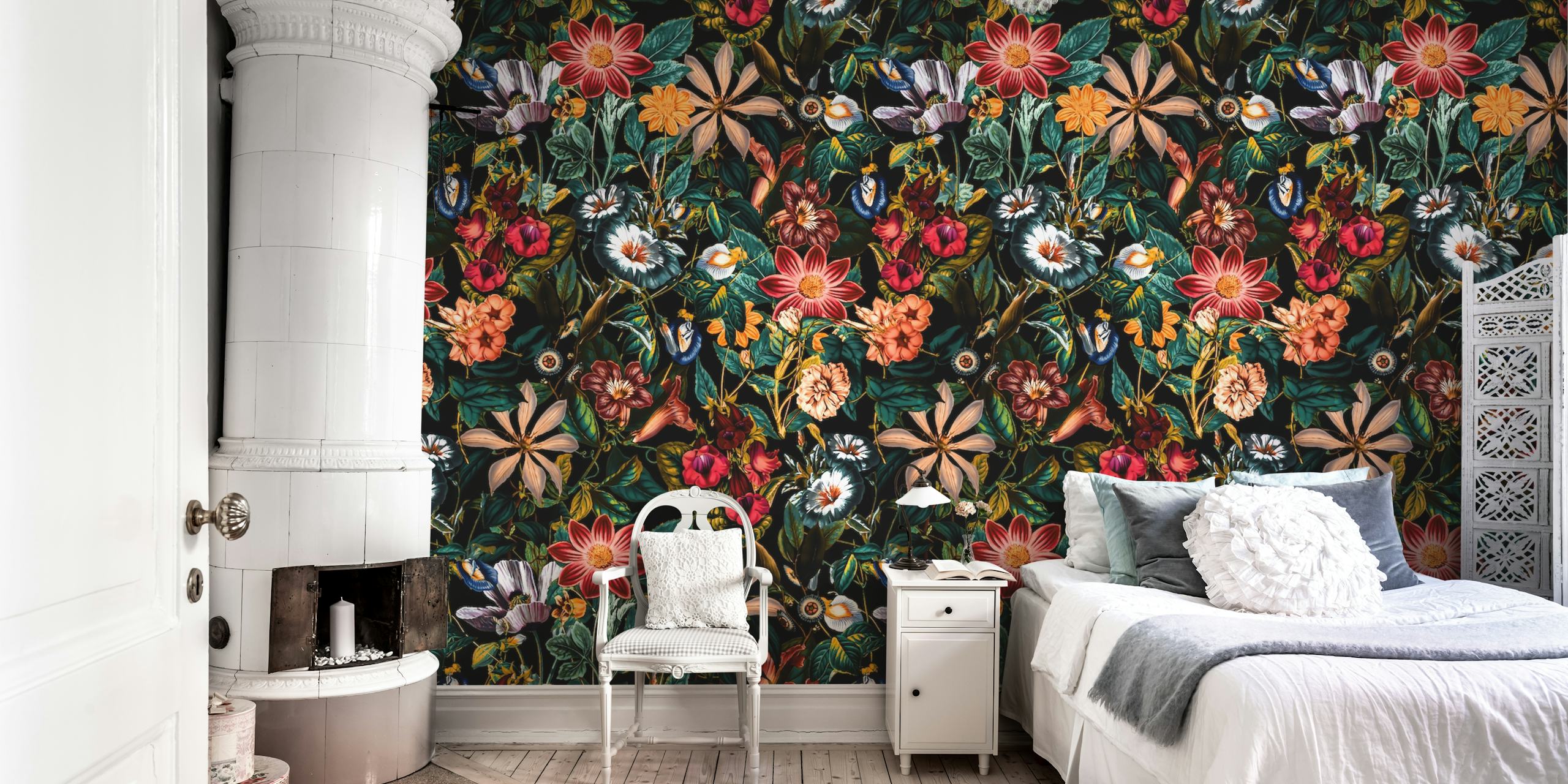 Floral Pattern Winter Garden dizajn tapete