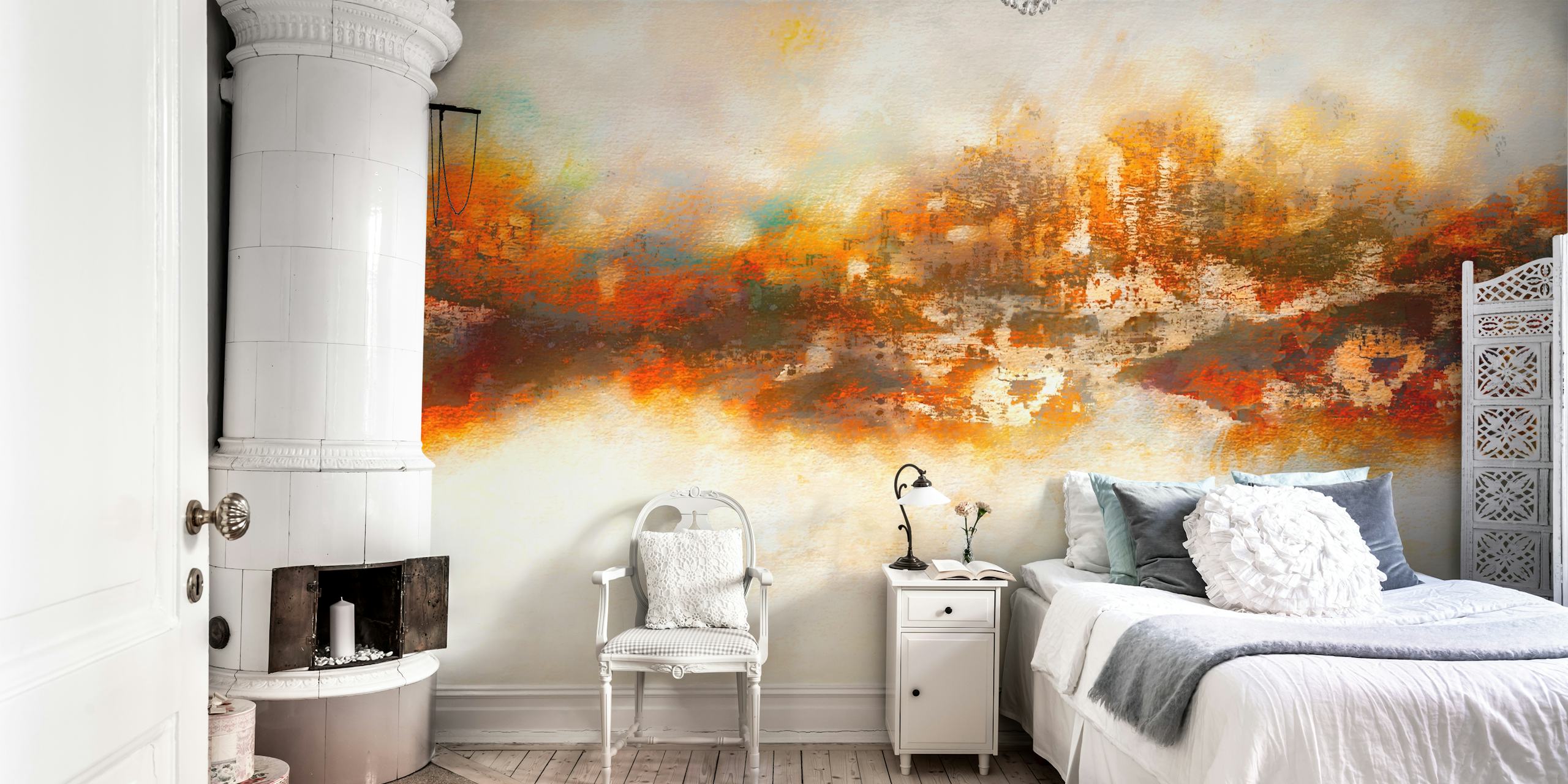 Warm Horizon wallpaper displayed in a room