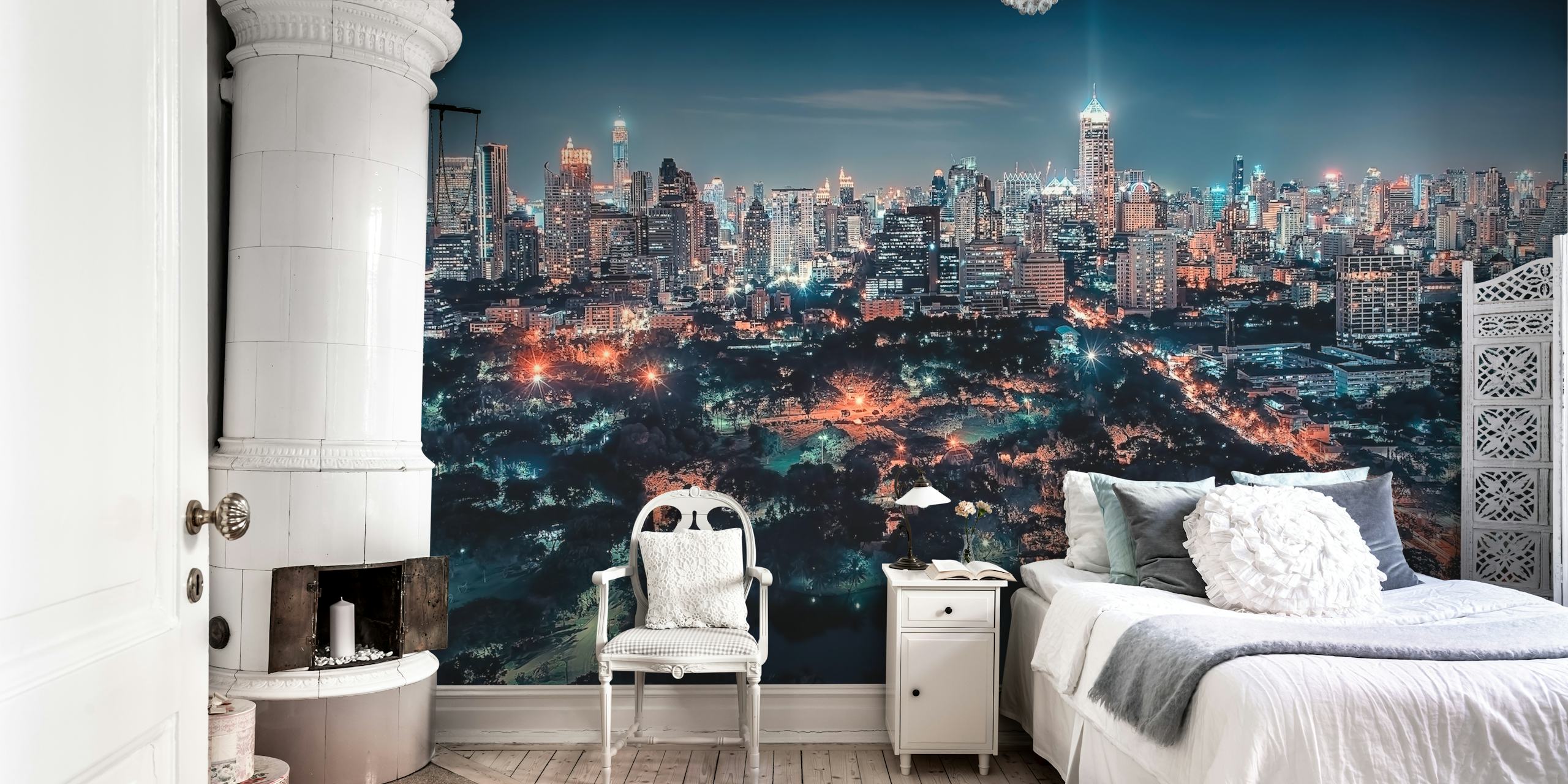 Bangkok City By Night tapeta w pokoju