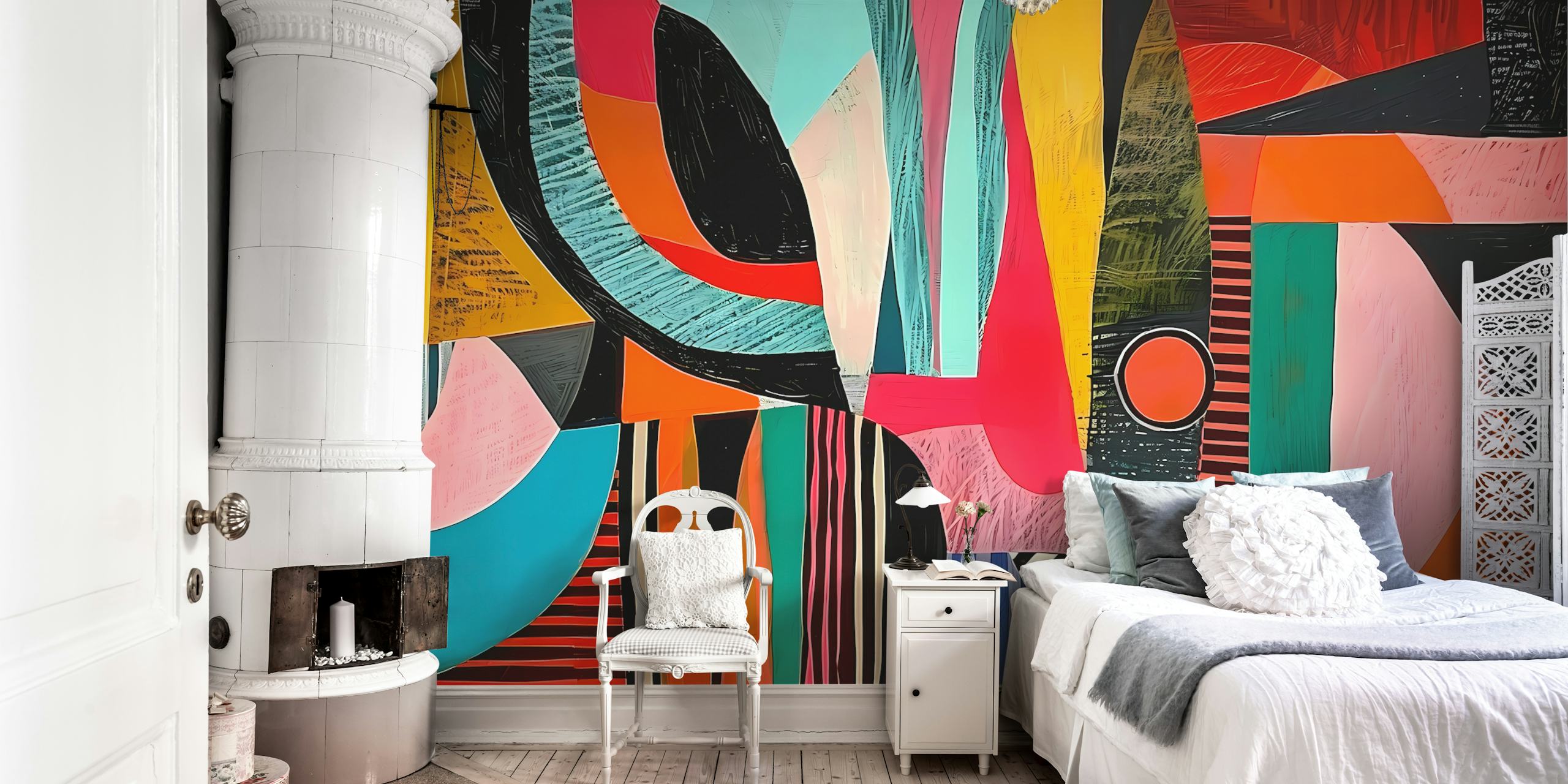 Urban Art behang in een stijlvolle kamer