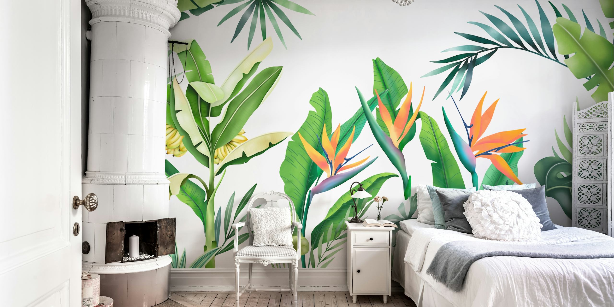 Jungle Tropic wallpaper in a room setting