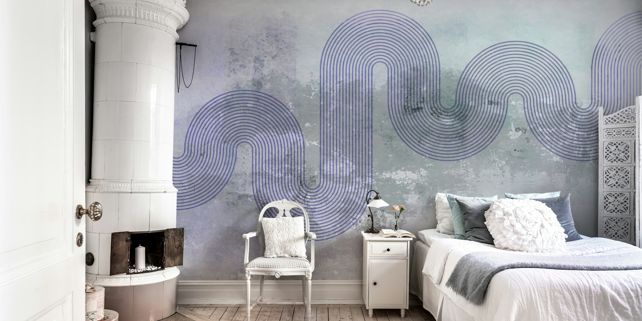 Urban Wave Fantasy wallpaper in a room
