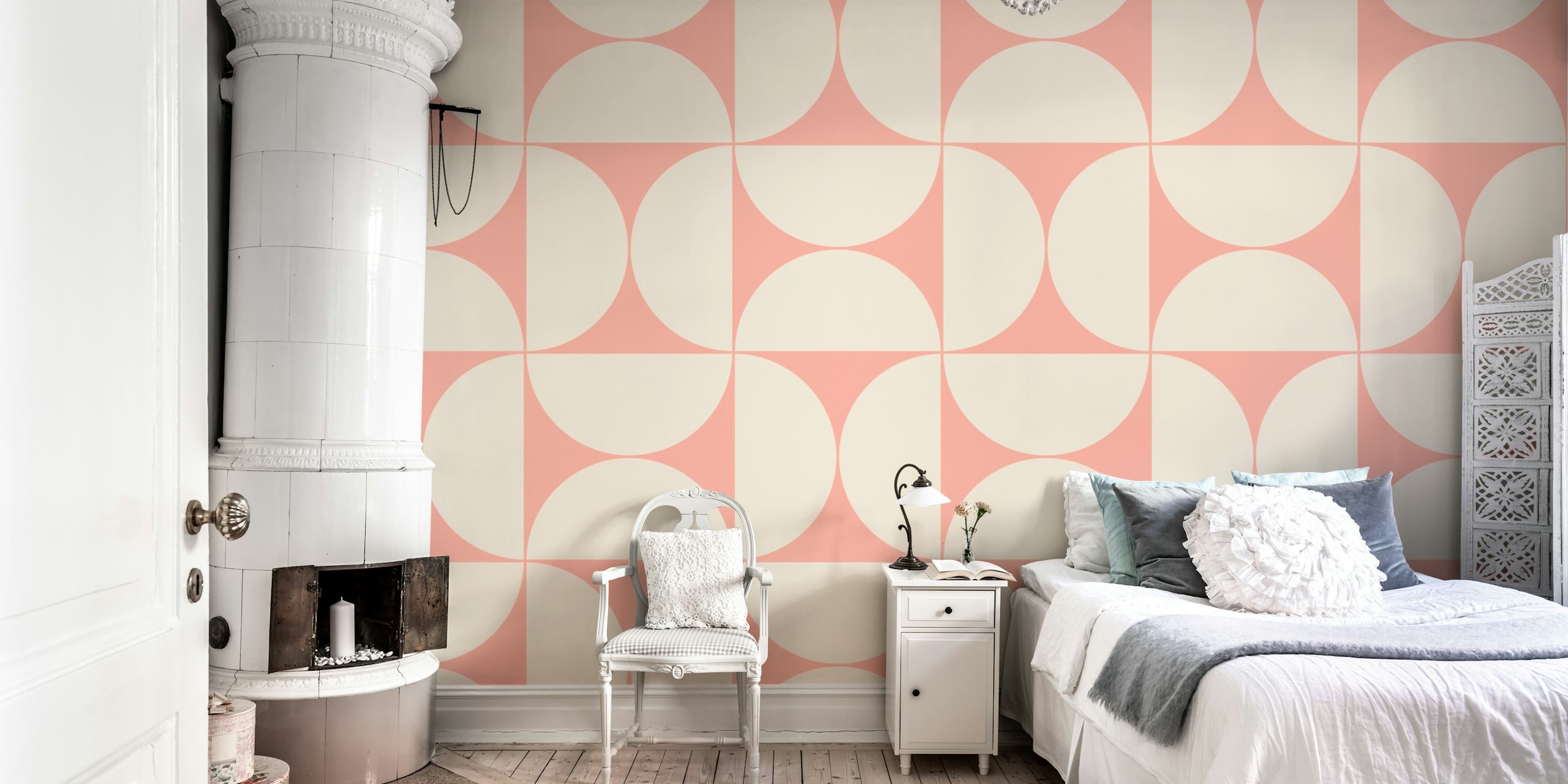 Pattern No40 di carta da parati Mid-Century Modern in una stanza