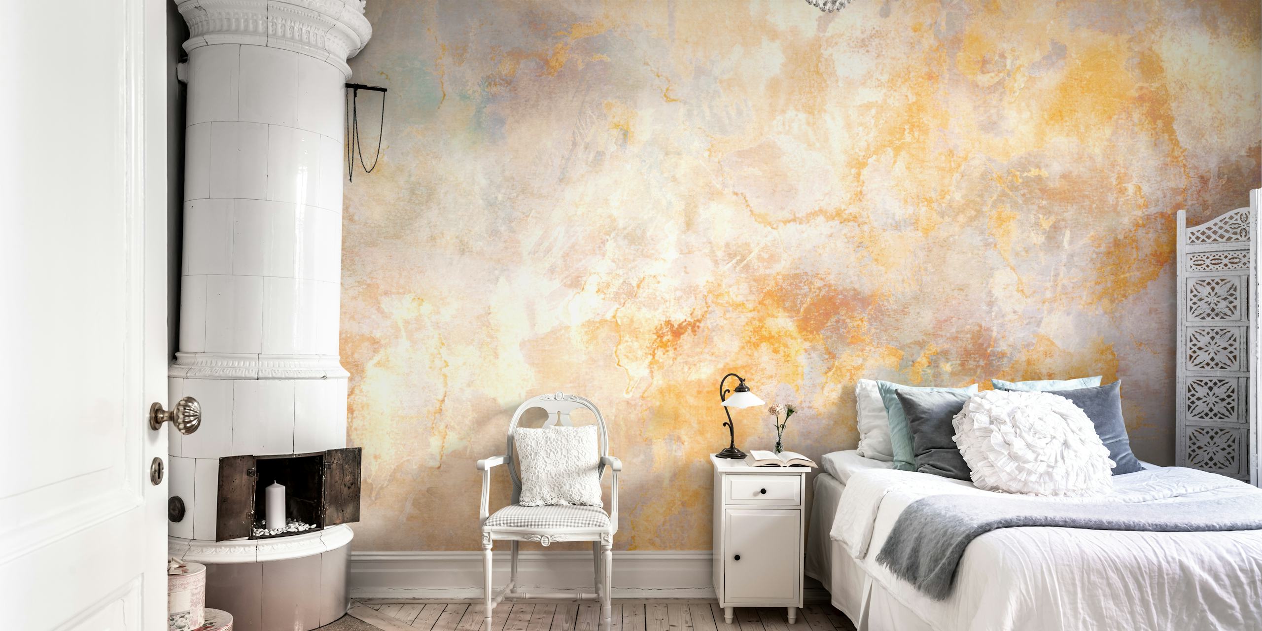 Vintage Gold Hues tapet i et rom