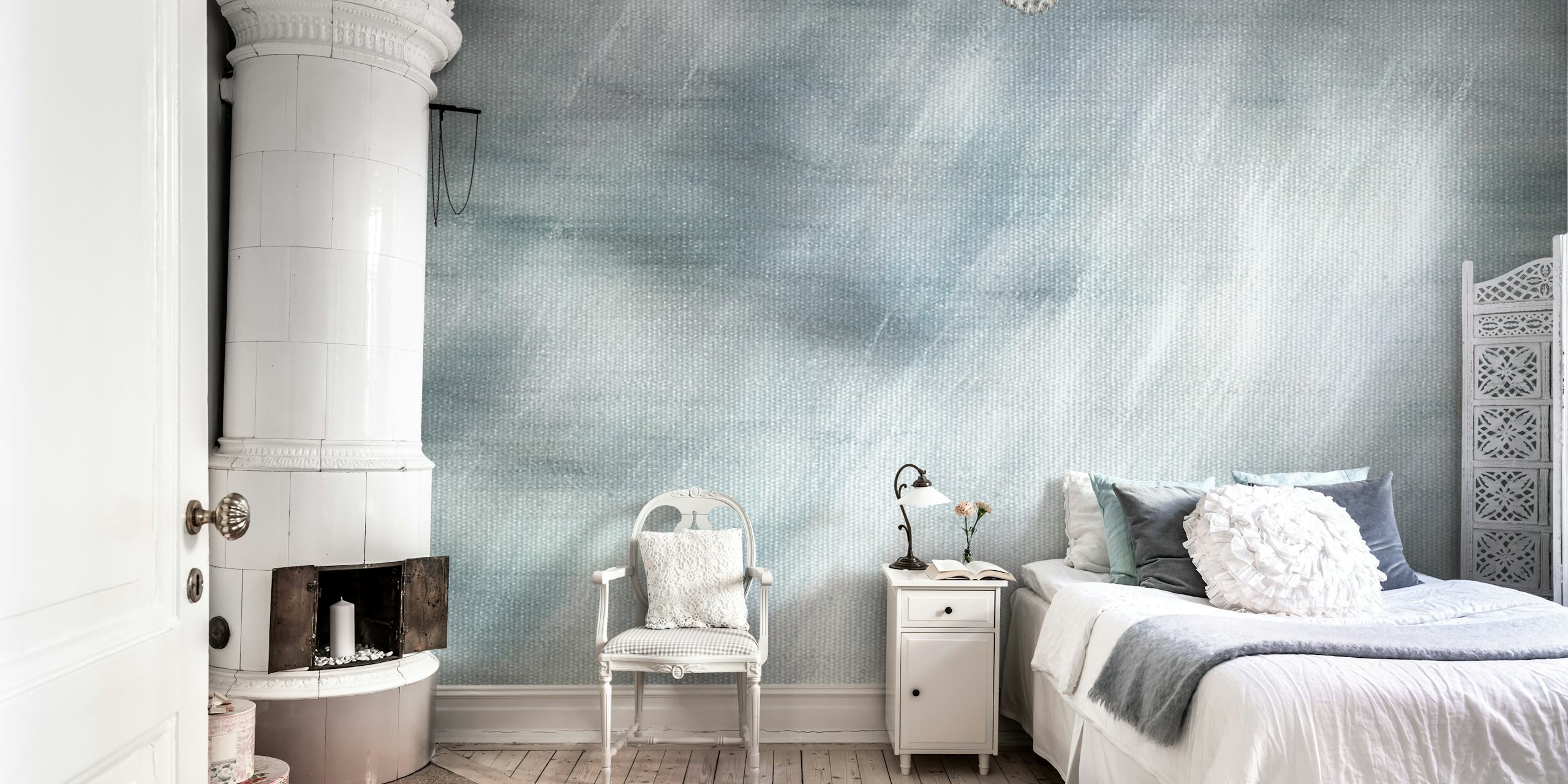 Abstract brush stroke wallpaper in gray tones