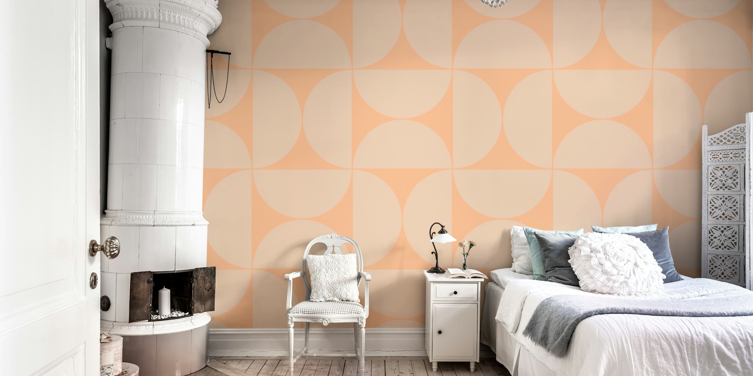 Mid-Century Modern Pattern No48 tapetti huoneessa