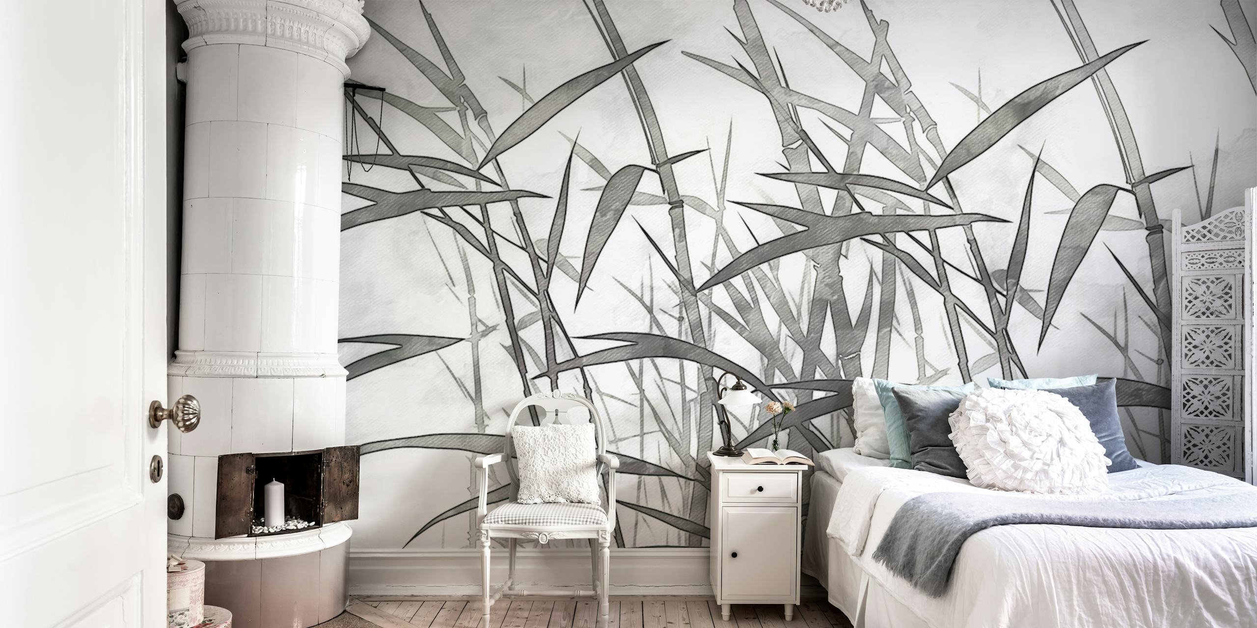 Dizajn tapeta Elegant Bamboo Sketch