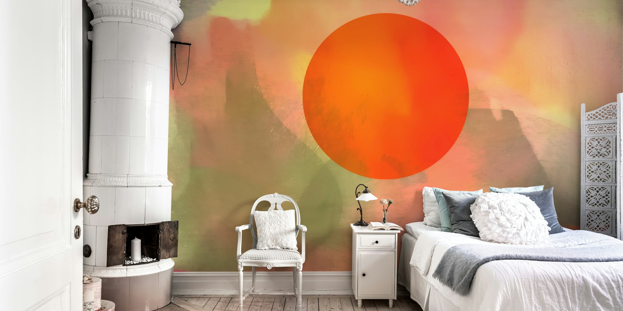 Vibrant Sunset Blaze Abstract Art wallpaper