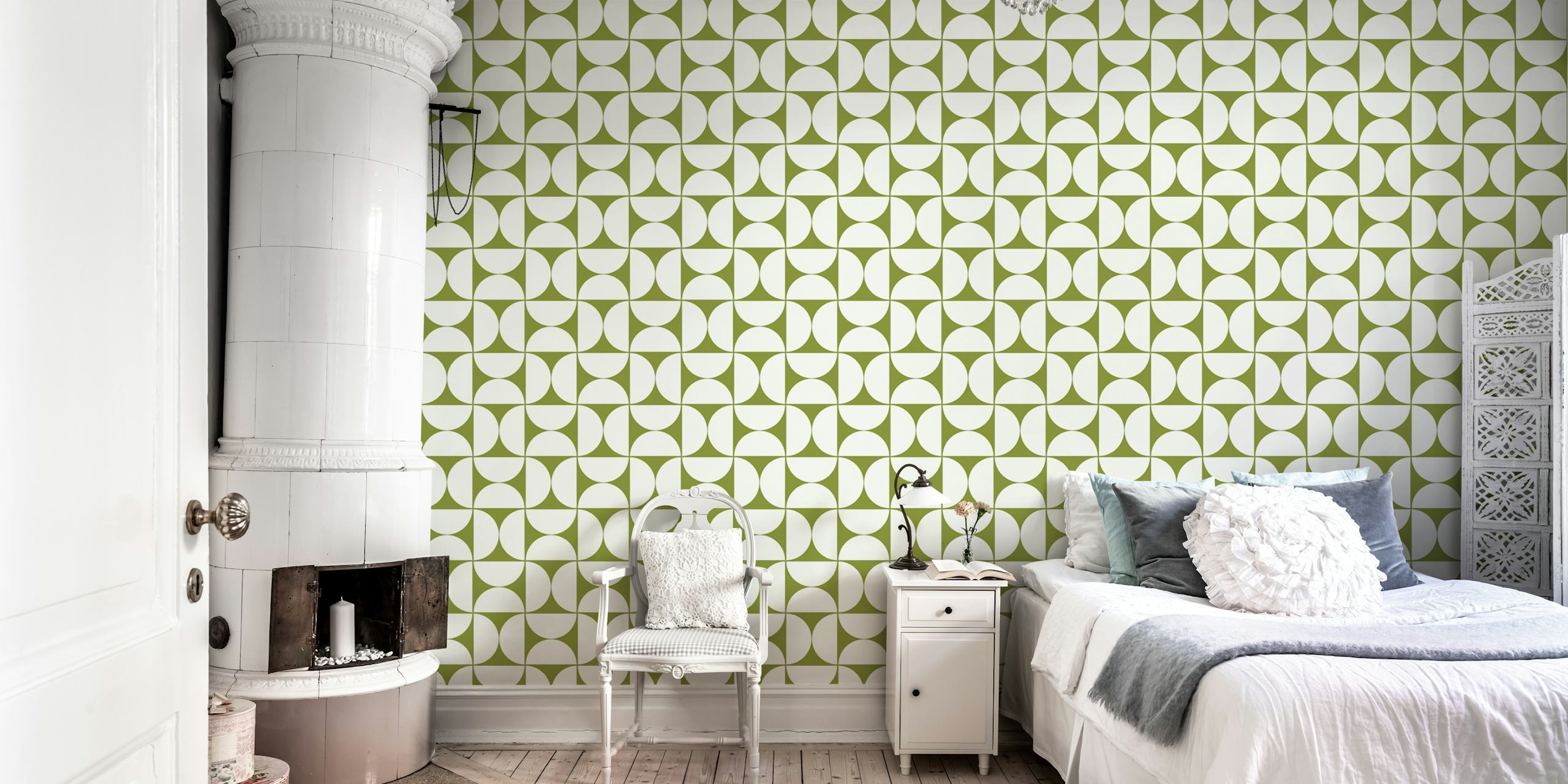 Mid-Century Modern wallpaper in a room
