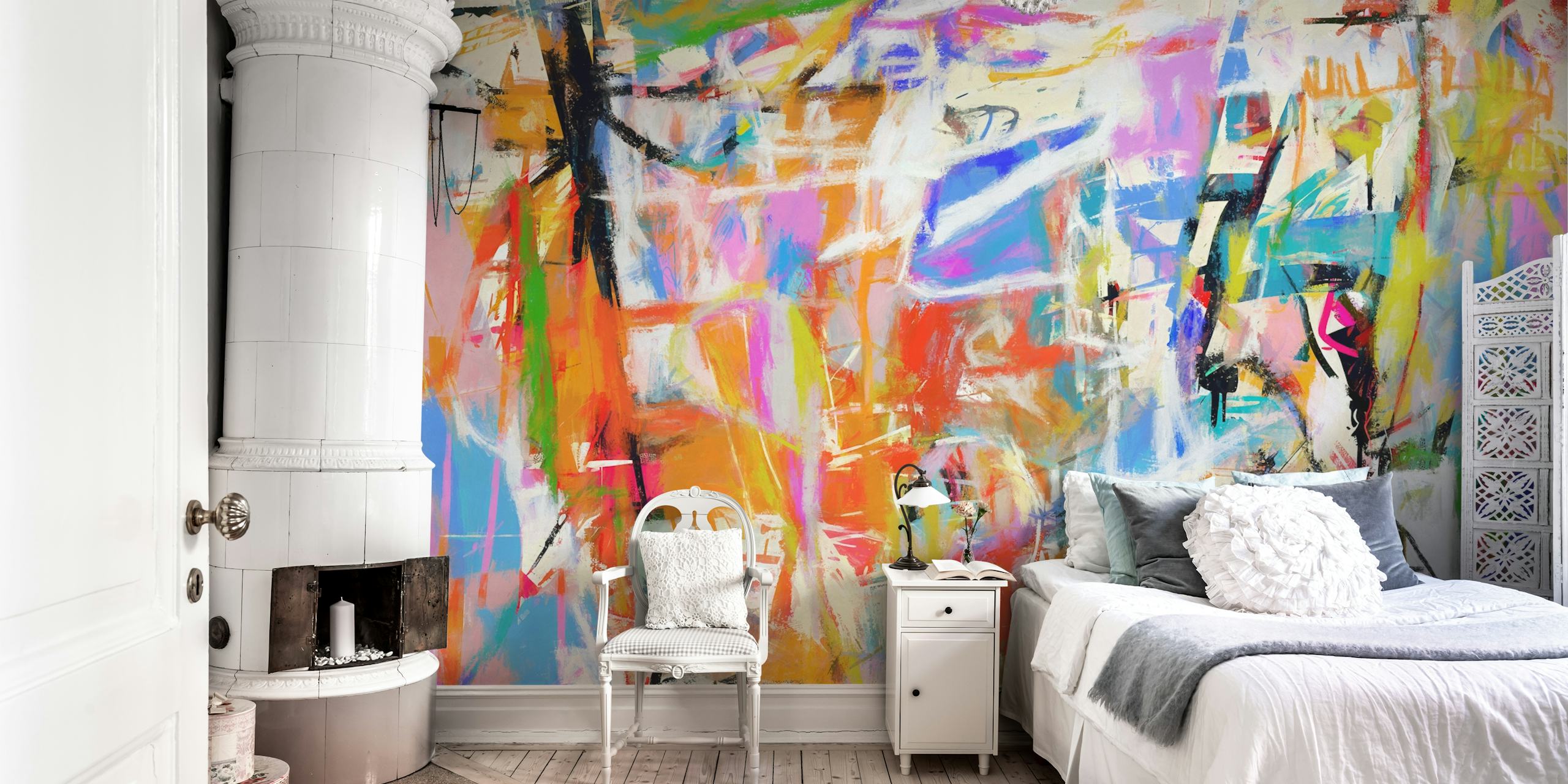 Vivid Brush Strokes tapeta w pokoju