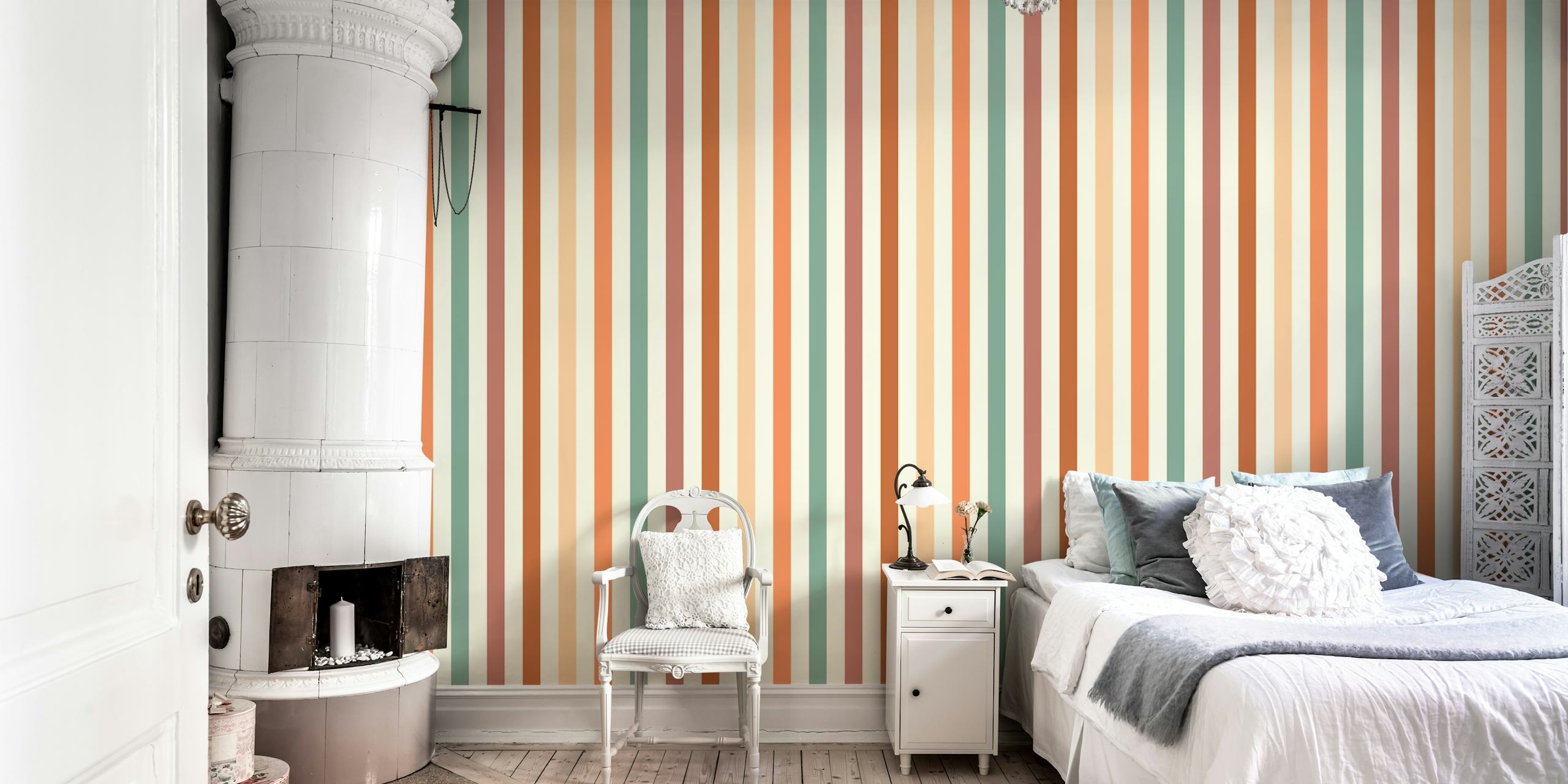 Stripes Scandinavian Vintage tapet i ett rum