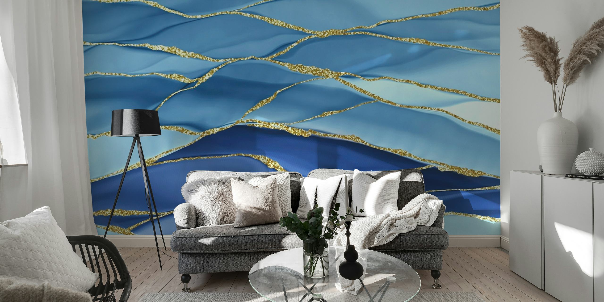 Blue Mermaid Marble behang