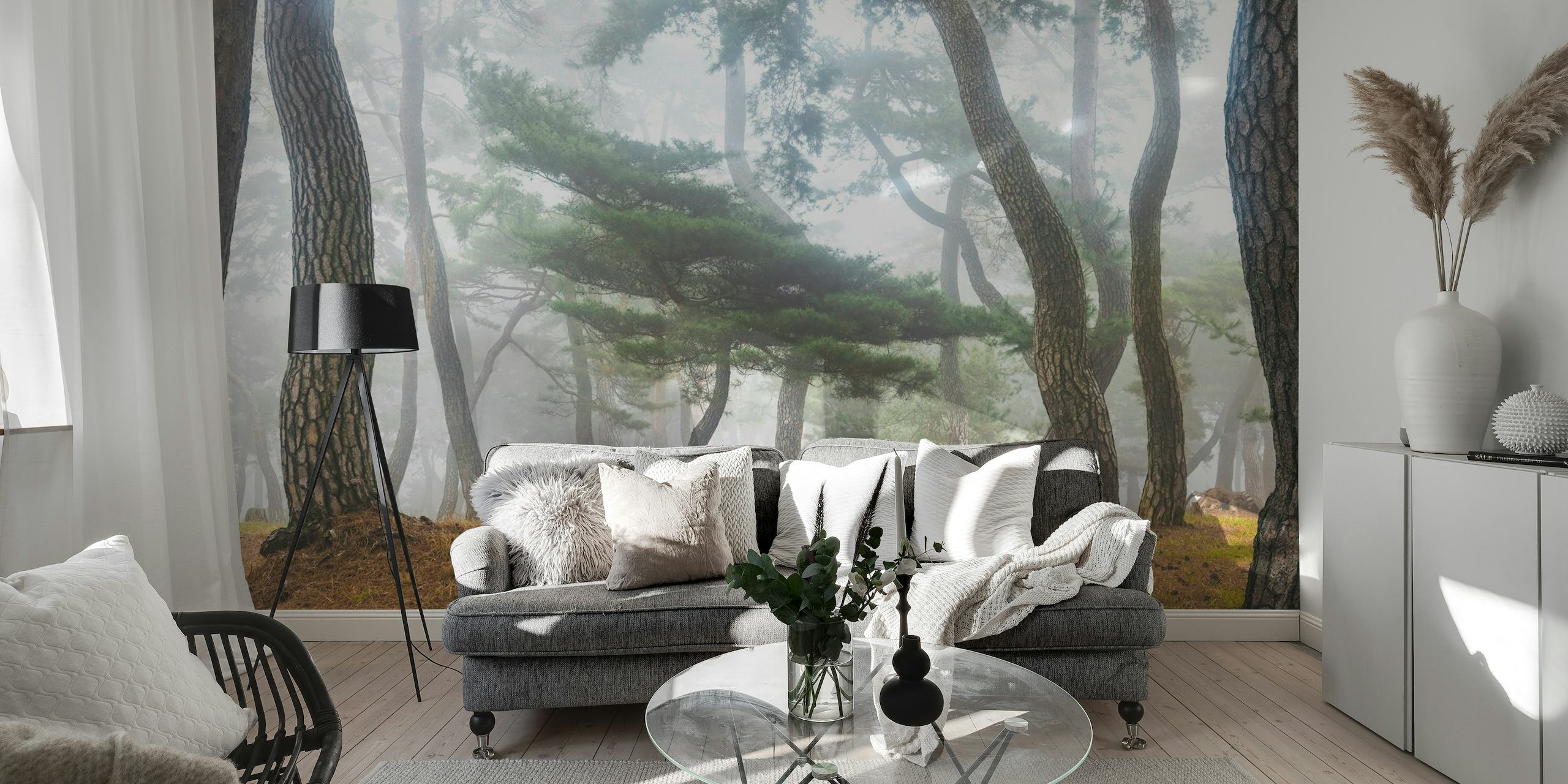 In The Misty Pine Forest papel de parede