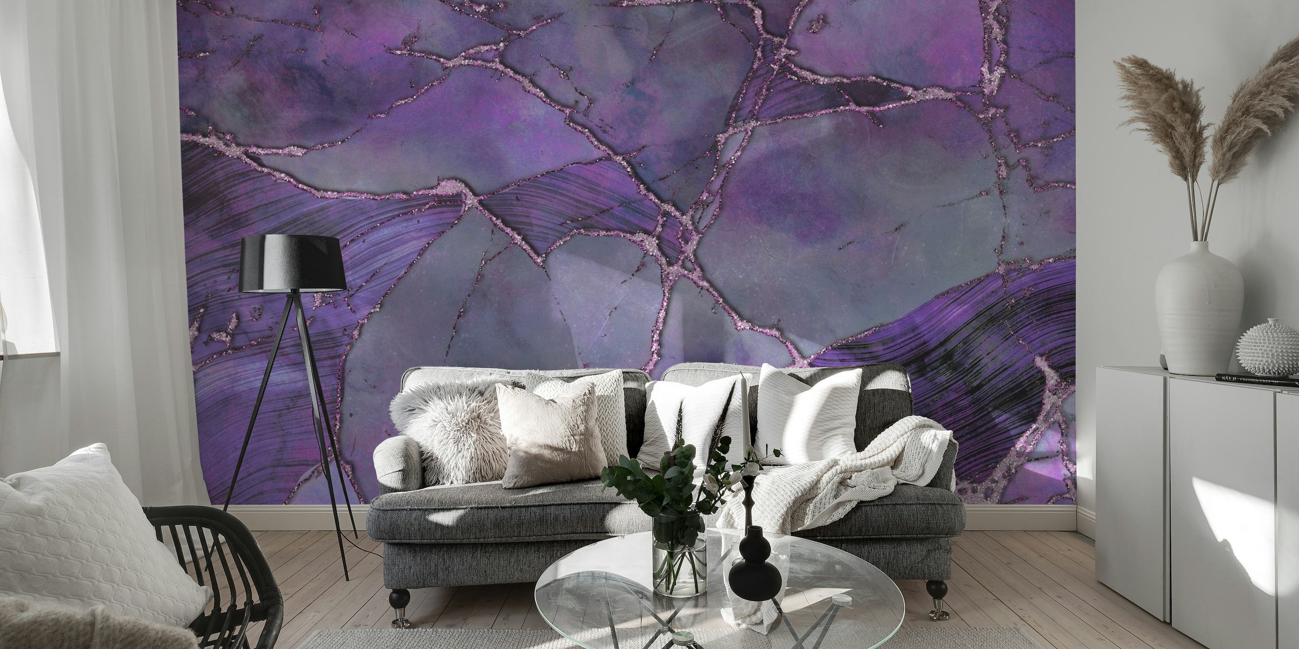 Purple Marble Gemstone Luxury papiers peint