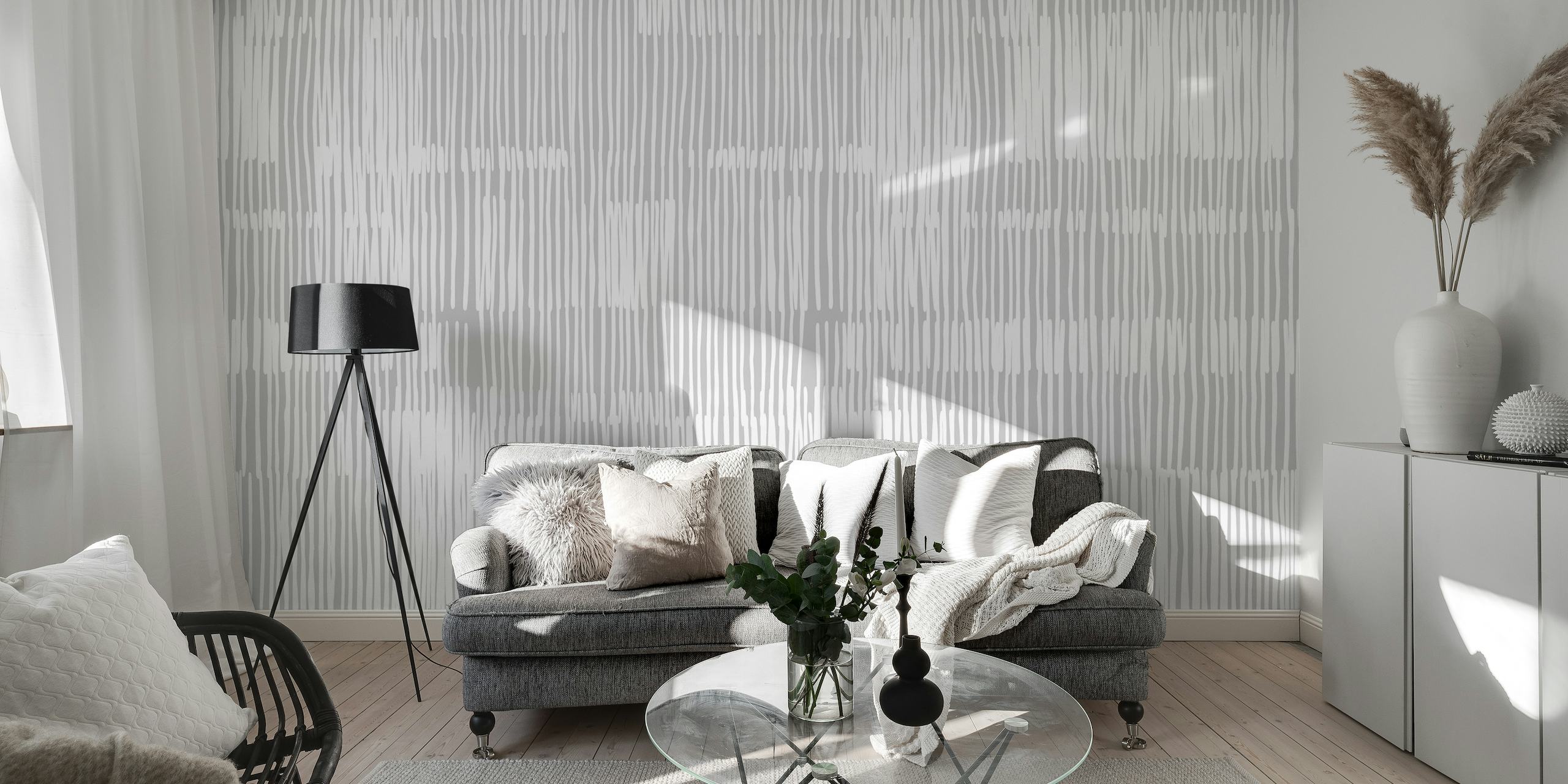 Abstract grey linear pattern wall mural for home and office decor