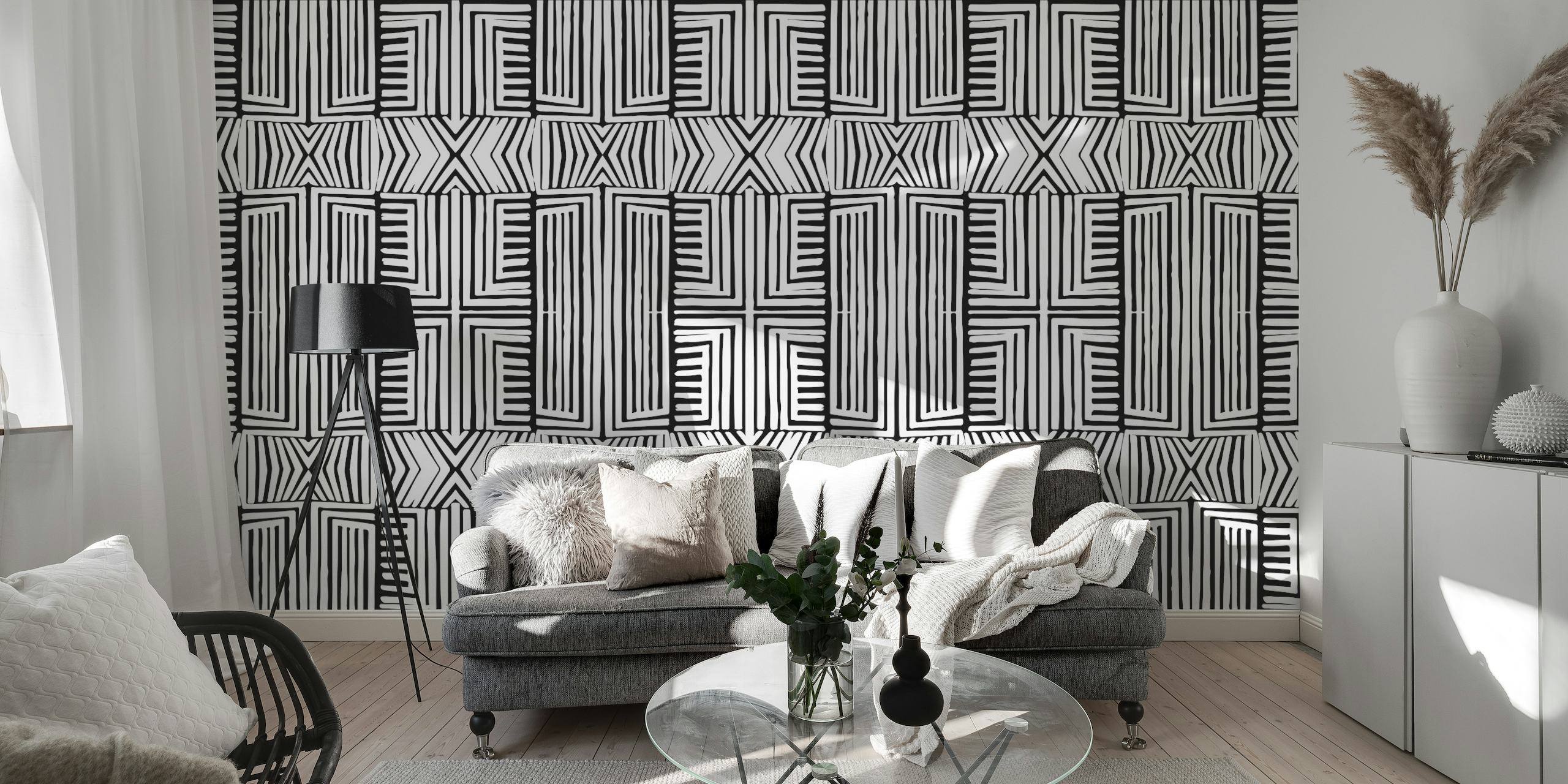 Black And White African Inspired Tribal Art II ταπετσαρία