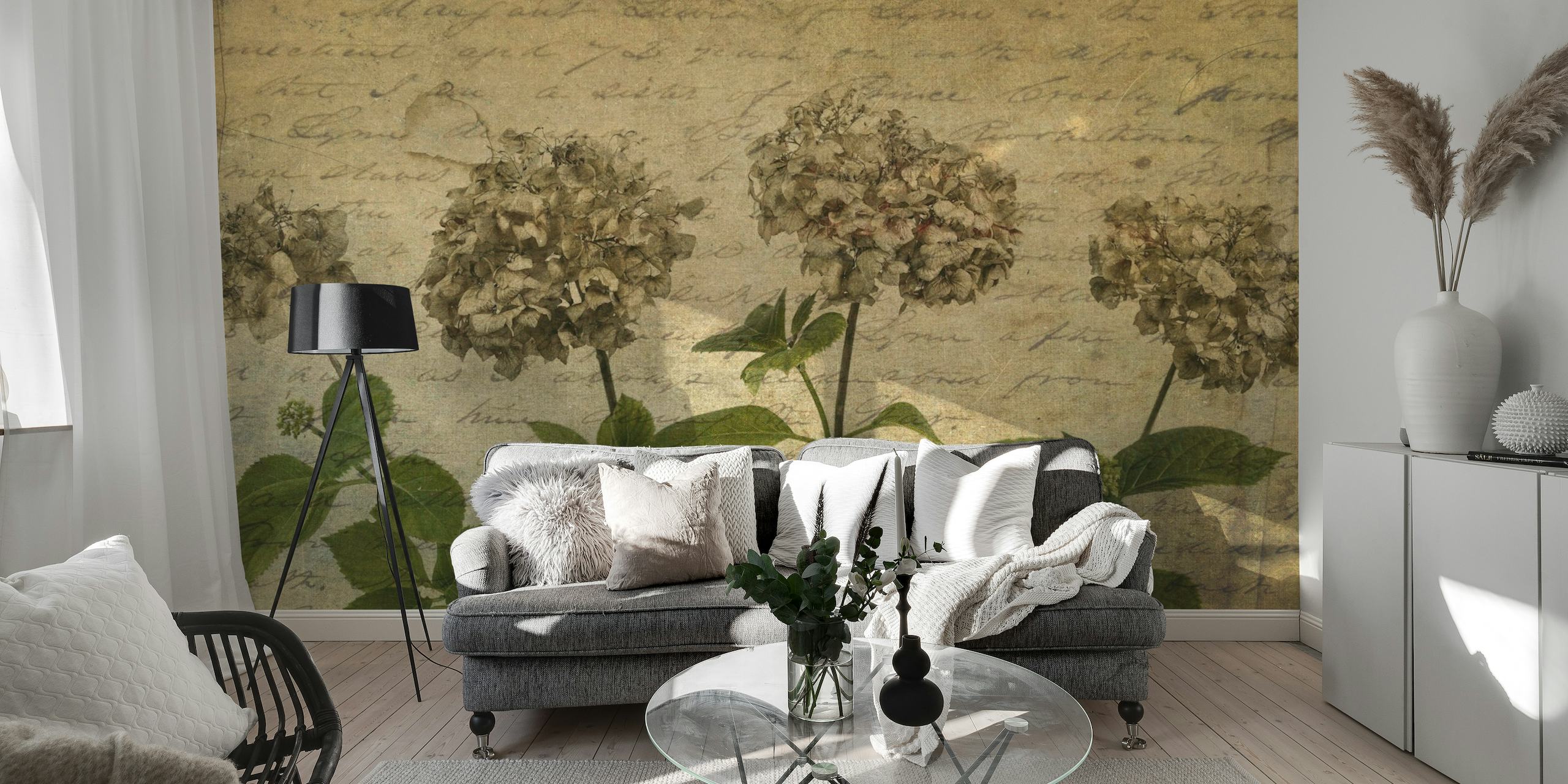 Timeless Beauty of Dried Hydrangea papel de parede