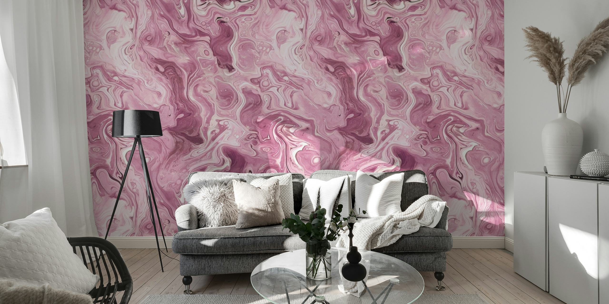 Pink Abstract Marble Mural papel de parede