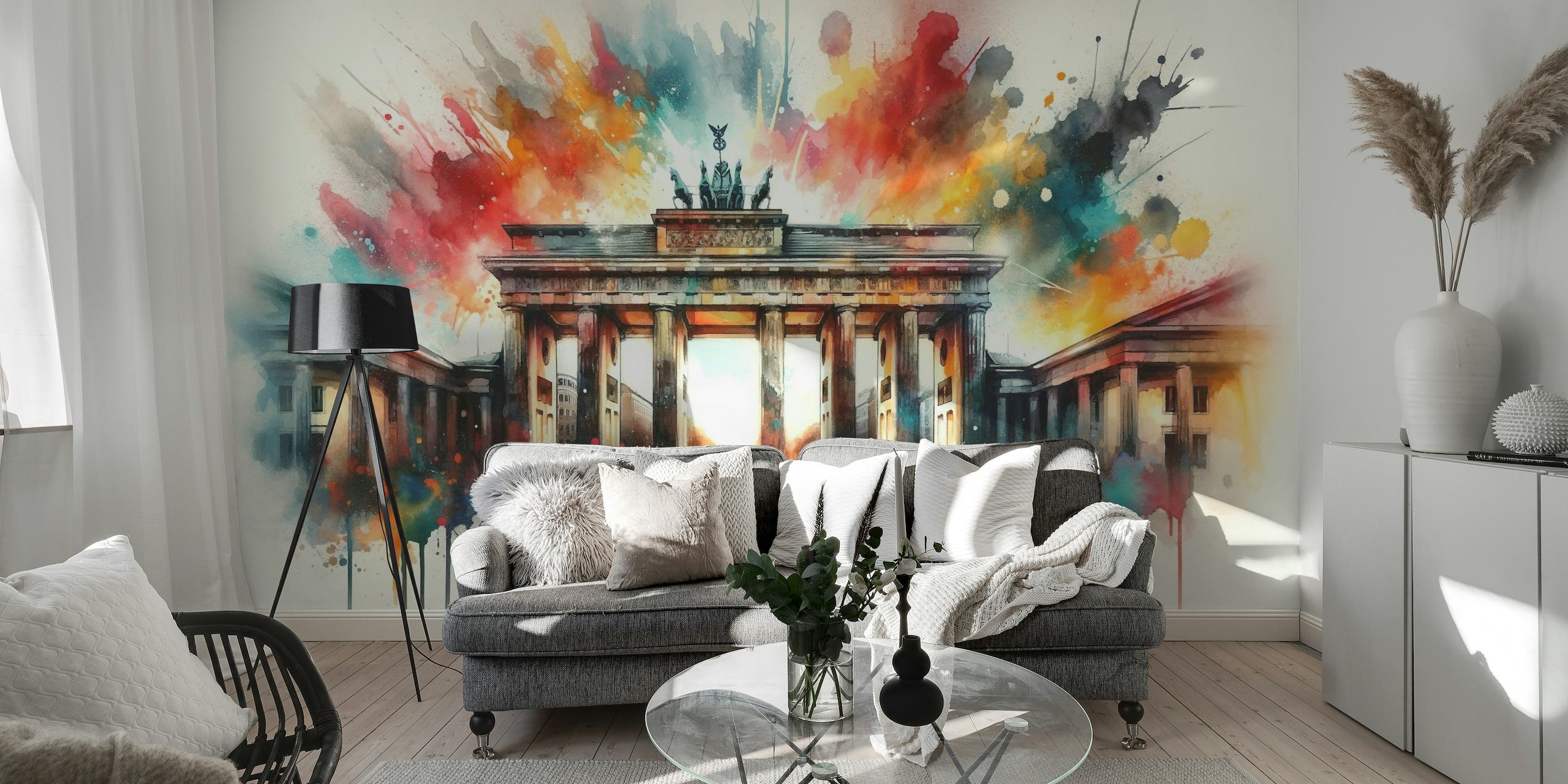 Watercolor Brandenburg Gate In Berlin papel de parede
