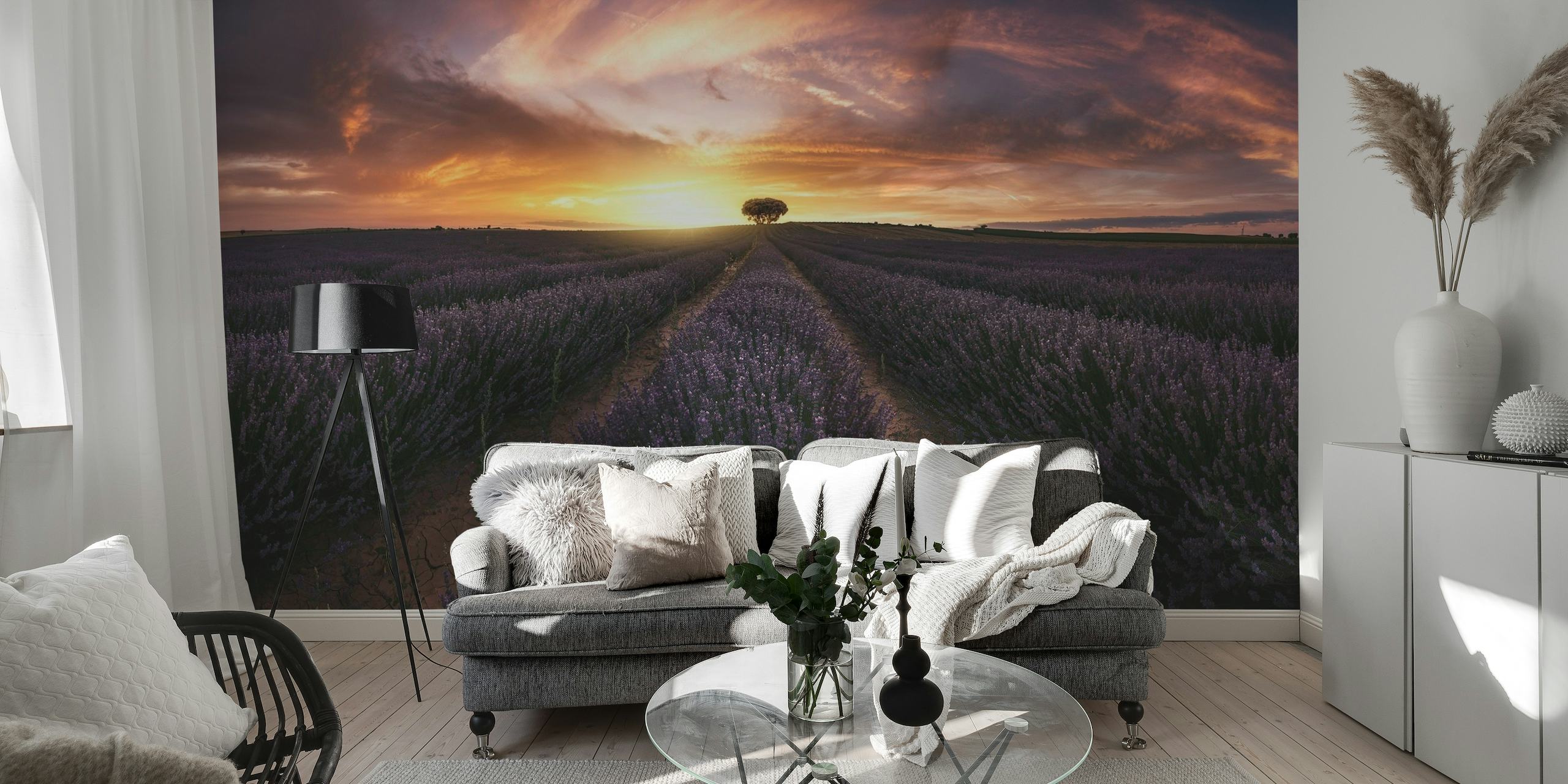 Lavender sunset behang