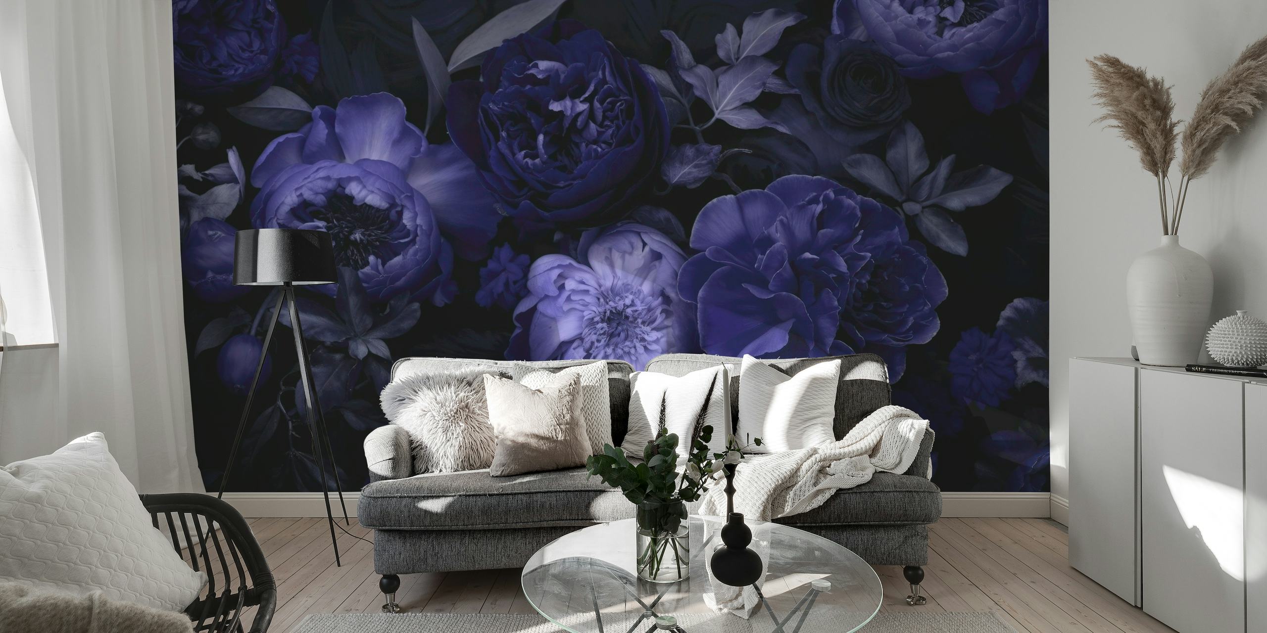 Victorian Grandeur Large Flowers Deep Purple wallpaper