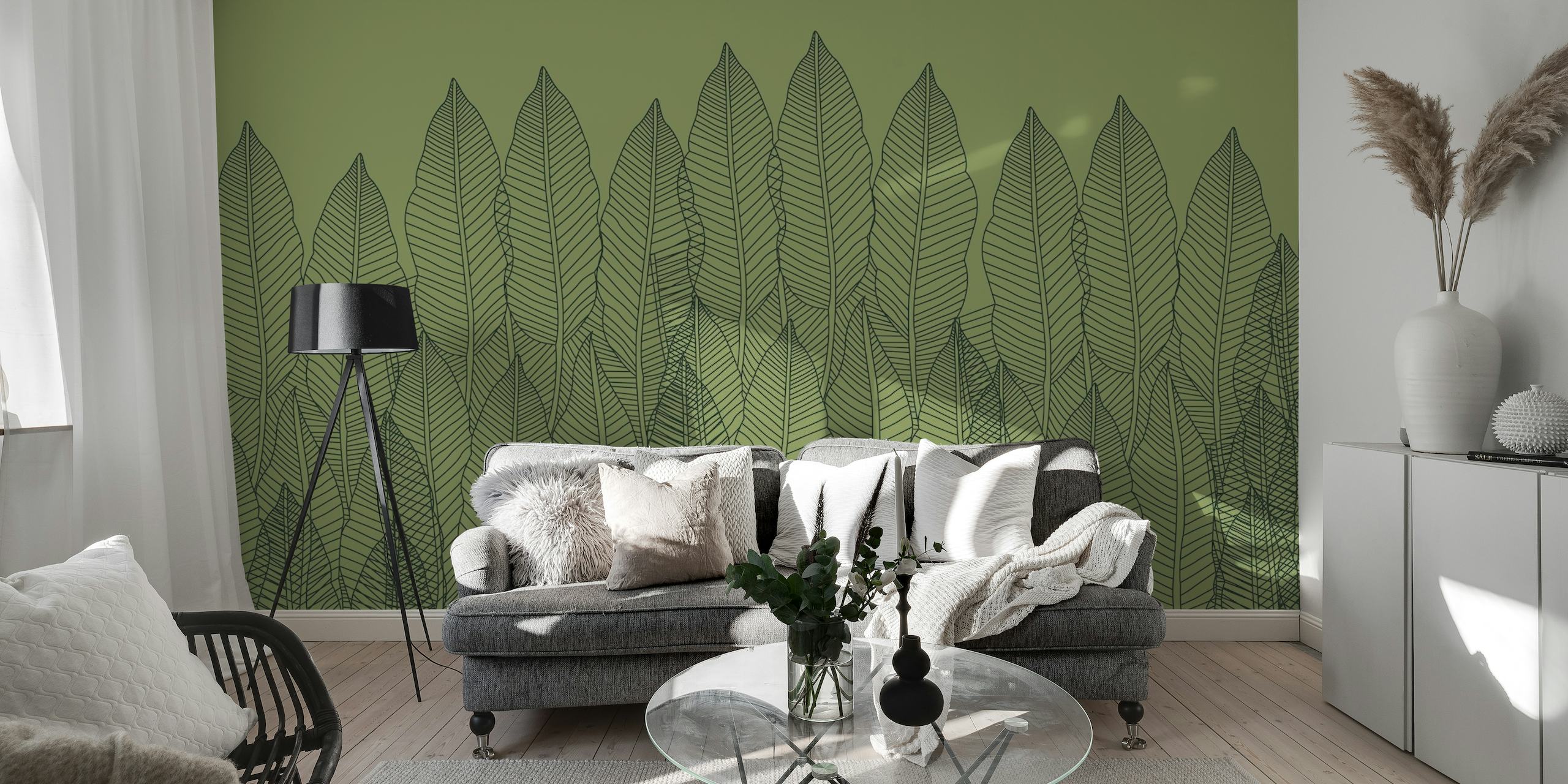 Luxury Palms Green papel de parede