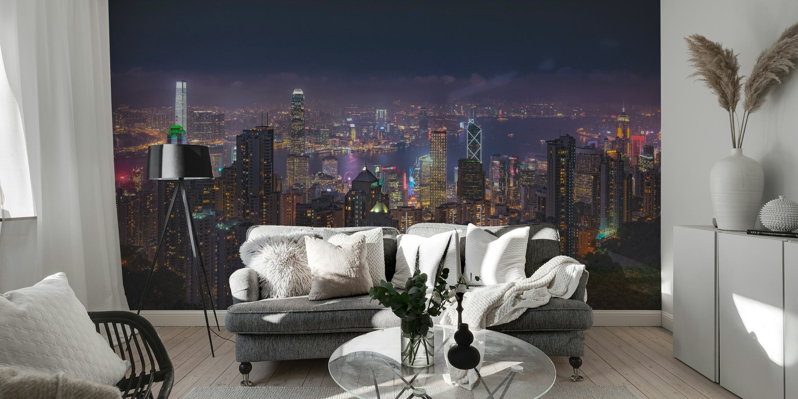 Hongkong by night behang