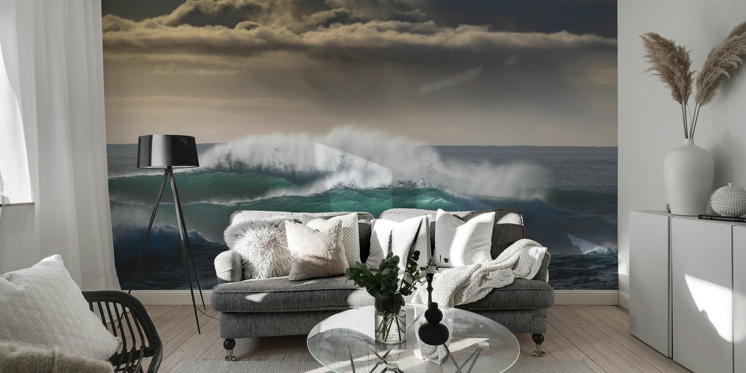 Ocean waves wall mural showing strength and movement